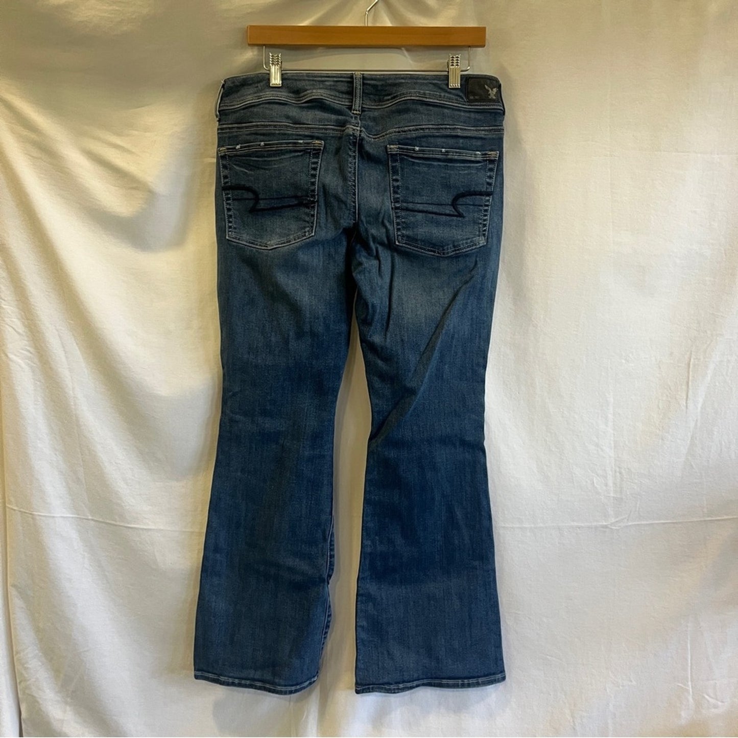 American Eagle Kickboot Super Stretch Denim Jeans Womens Size 14 Short Festival