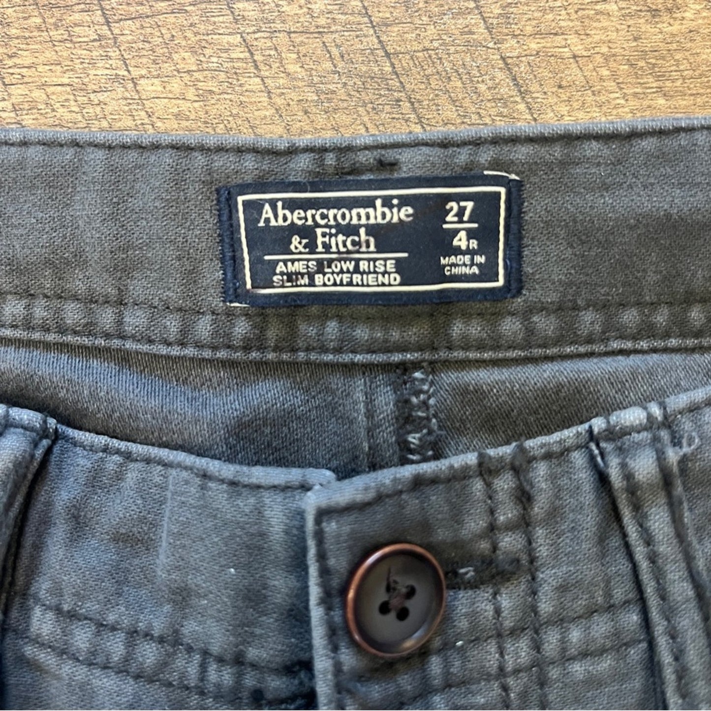 Abercrombie & Fitch Ames Low Rise Slim Boyfriend Pants Womens Size 4 Blue Gray