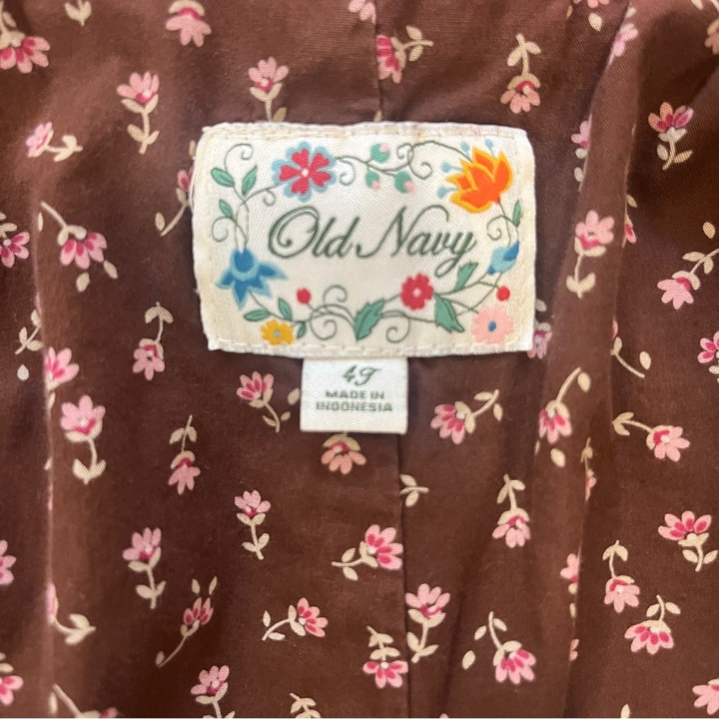 Old Navy Pink Toddler Pea Coat Girls Size 4T Floral Lining Dainty Easter Girly