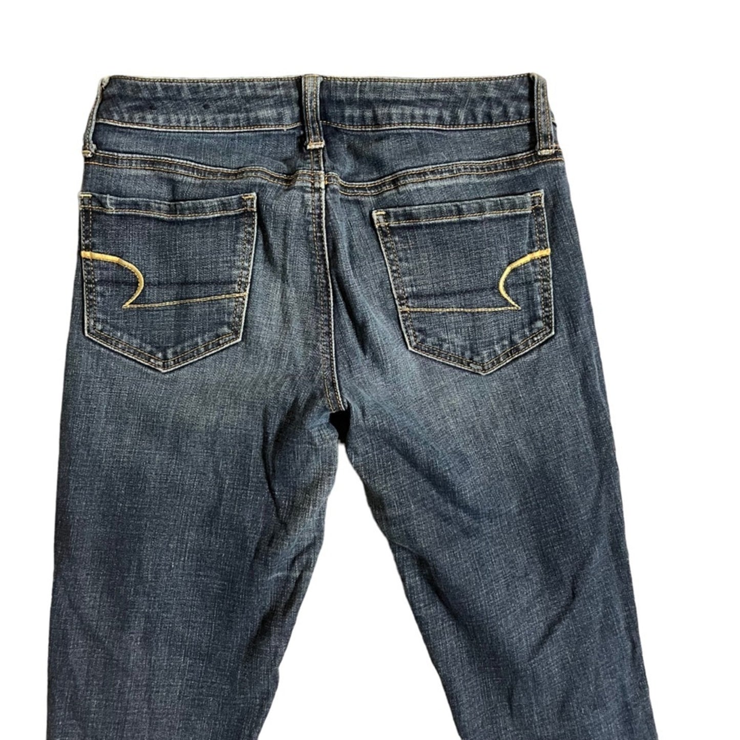 American Eagle Womens Jegging Size 6 Stretch  Medium Wash Whiskered Denim Jeans
