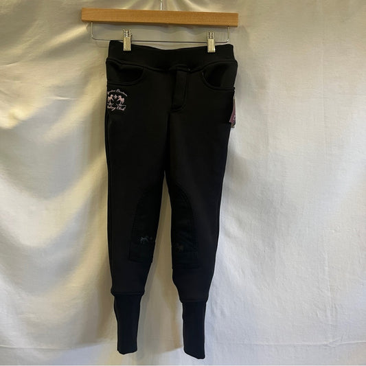 Equine Couture Riding Club Black Children's Winter Breeches Size 08 Equestrian