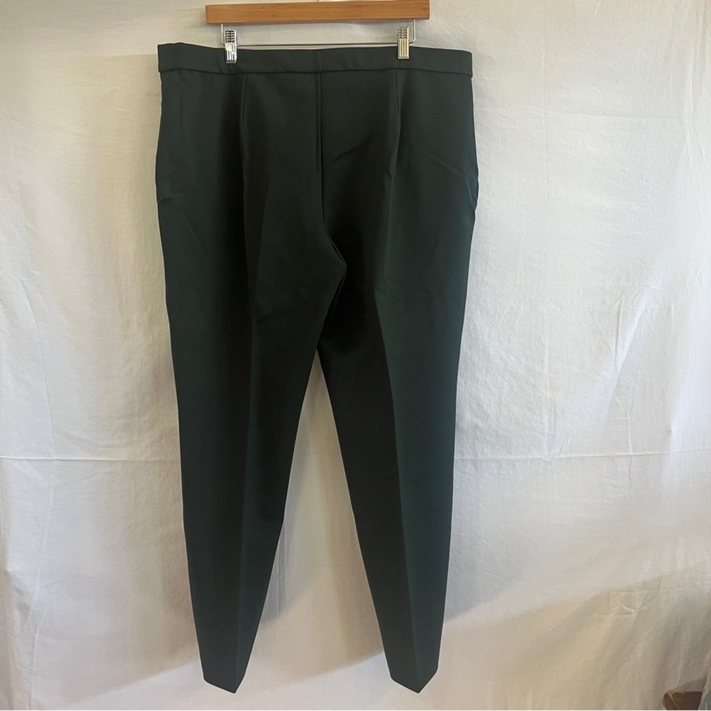 Susan Graver Liquid Knit Pants Womens Size XL Dark Green Front Pockets Classy
