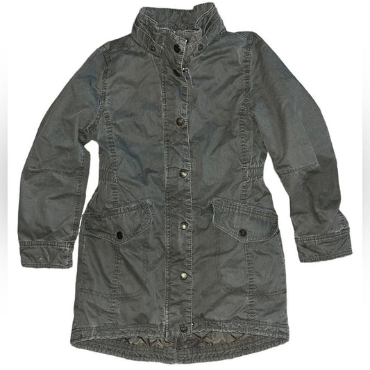 Label of Graded Goods Full Zip and Button Down Coat Girls Size 8-9 Army Green