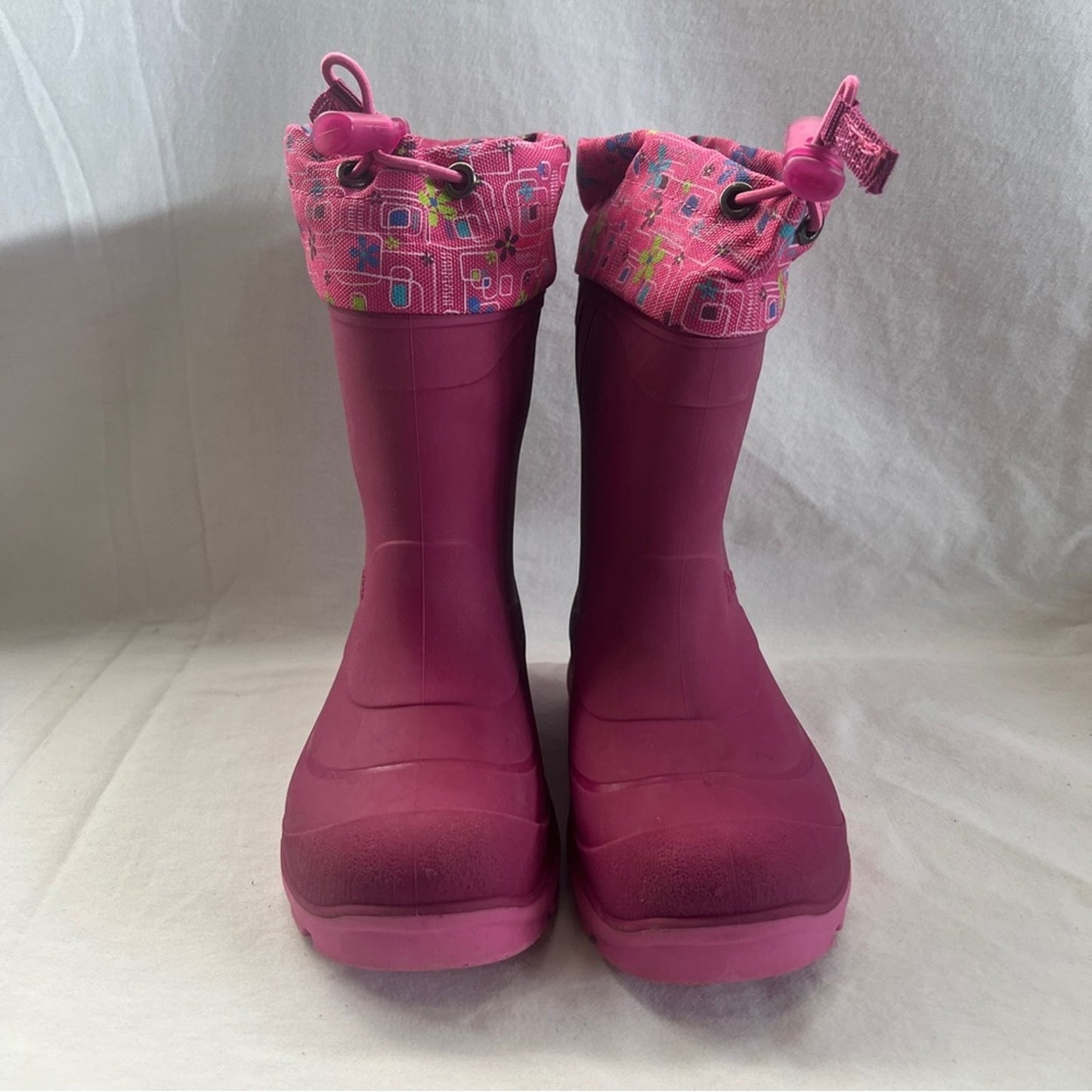 Kamik Waterproof Snow Rain Boots Pink Size 11 Insulated Adjustable Outdoor Play
