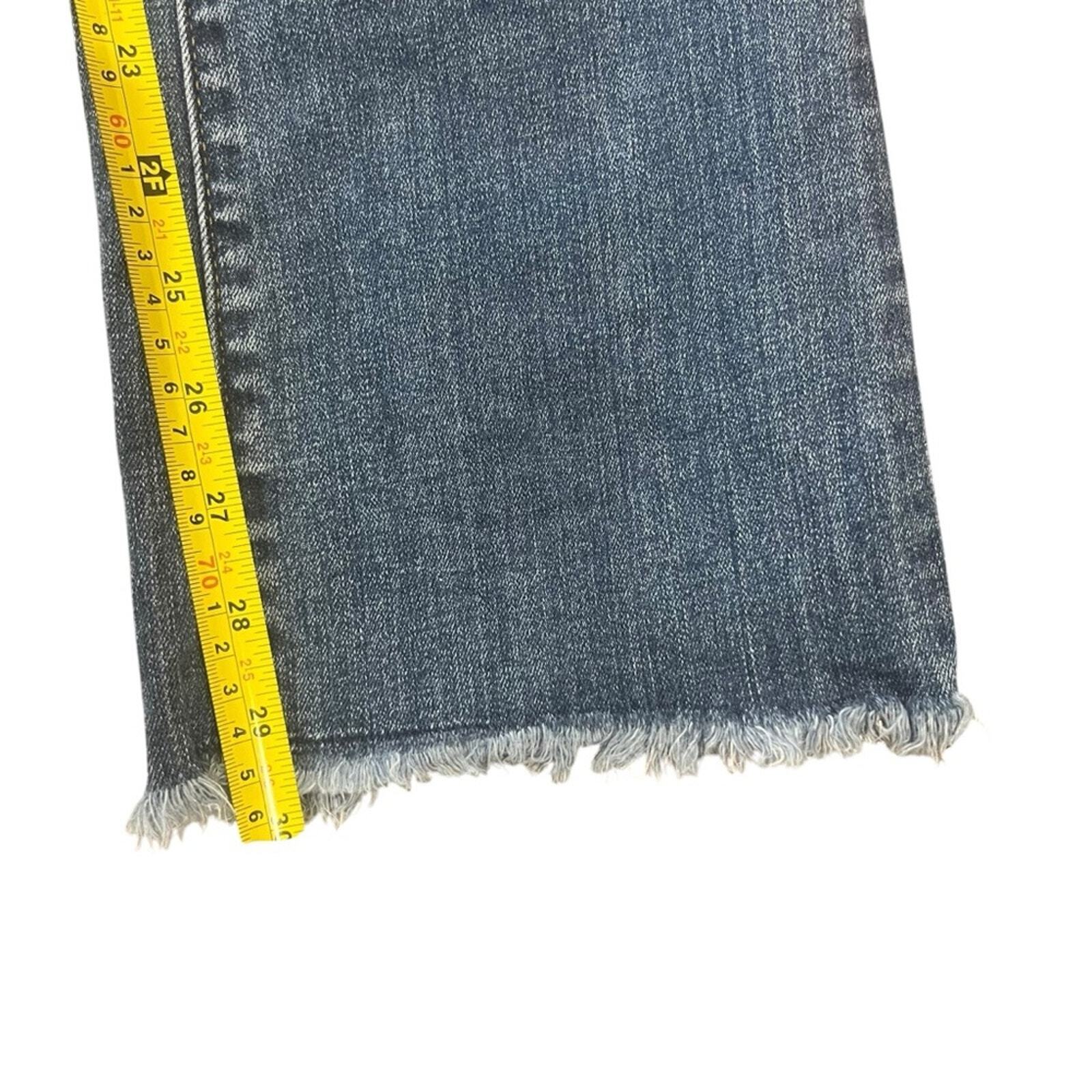 Loft Womens Size 4 Modern Boot Medium Wash Frayed Ankle Medium Wash Denim Jeans