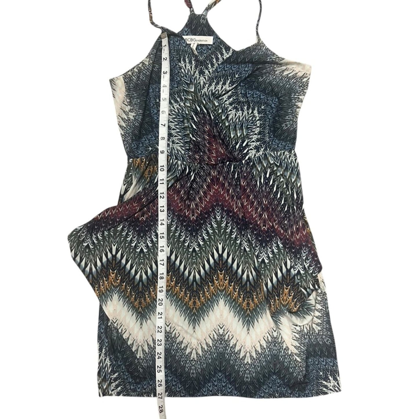 BCBGeneration Womens Small Multicolor Sleeveless Pocketed Zig Zag Mini Dress