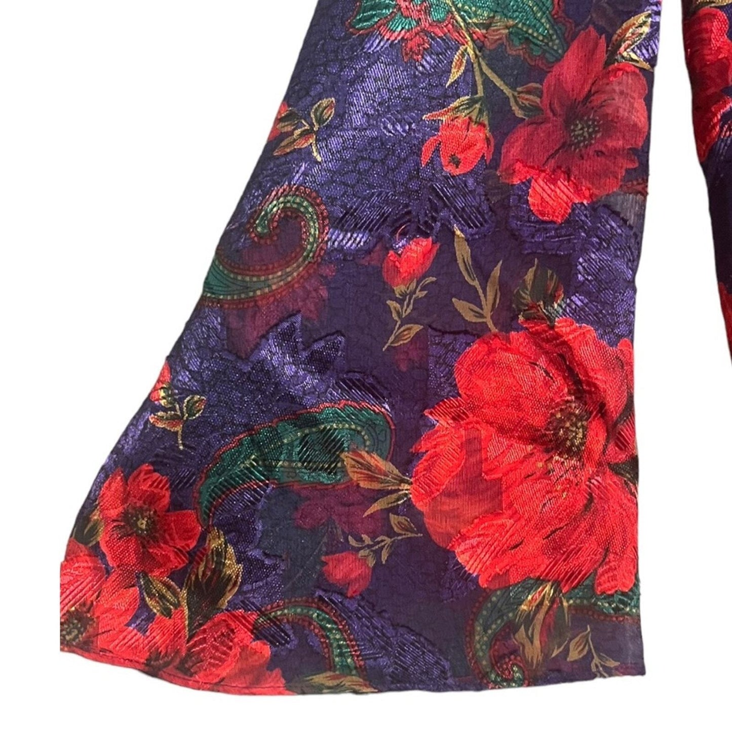 Vintage Victoria's Secret Womens Small Gold Label Red Purple Floral Kimono Top