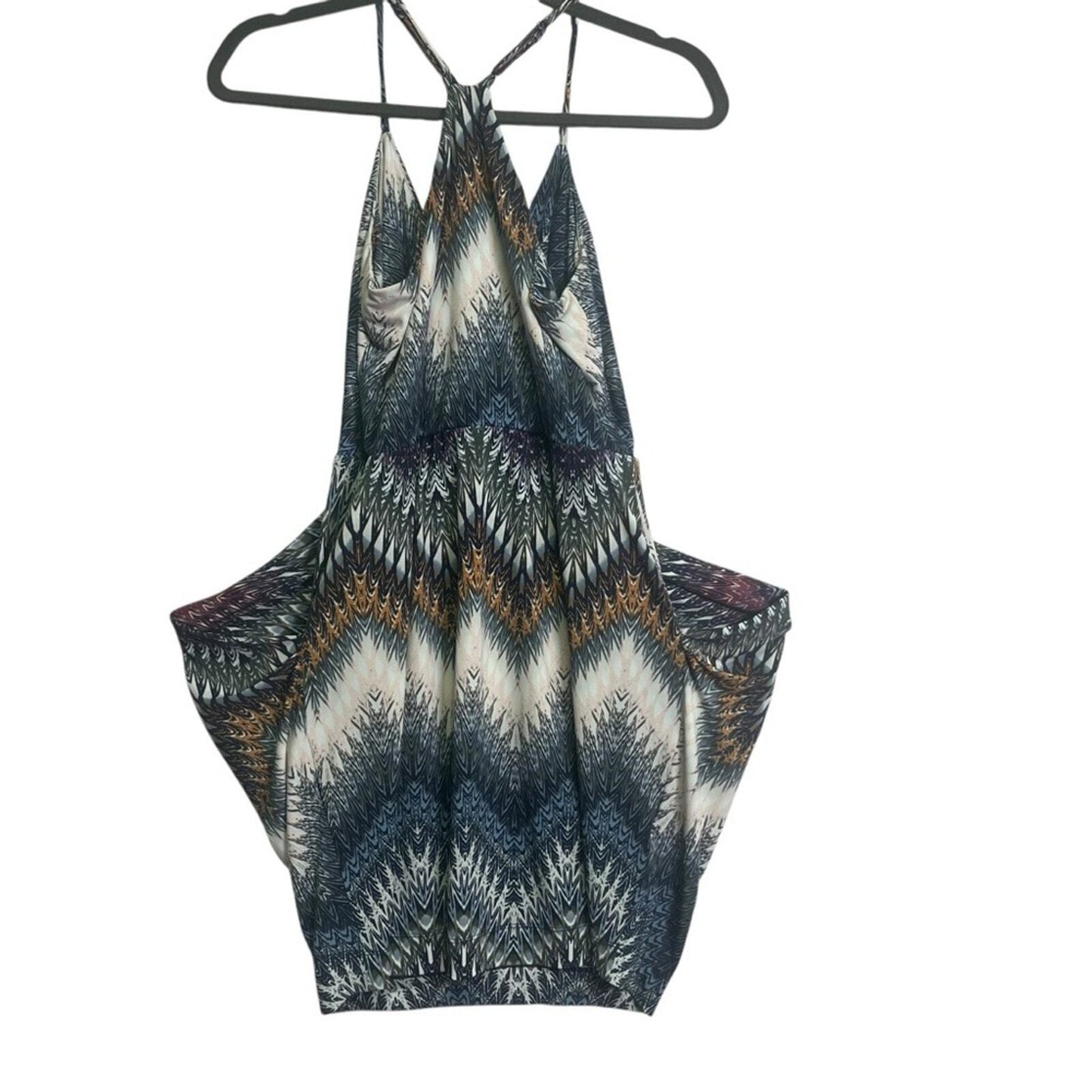 BCBGeneration Womens Small Multicolor Sleeveless Pocketed Zig Zag Mini Dress