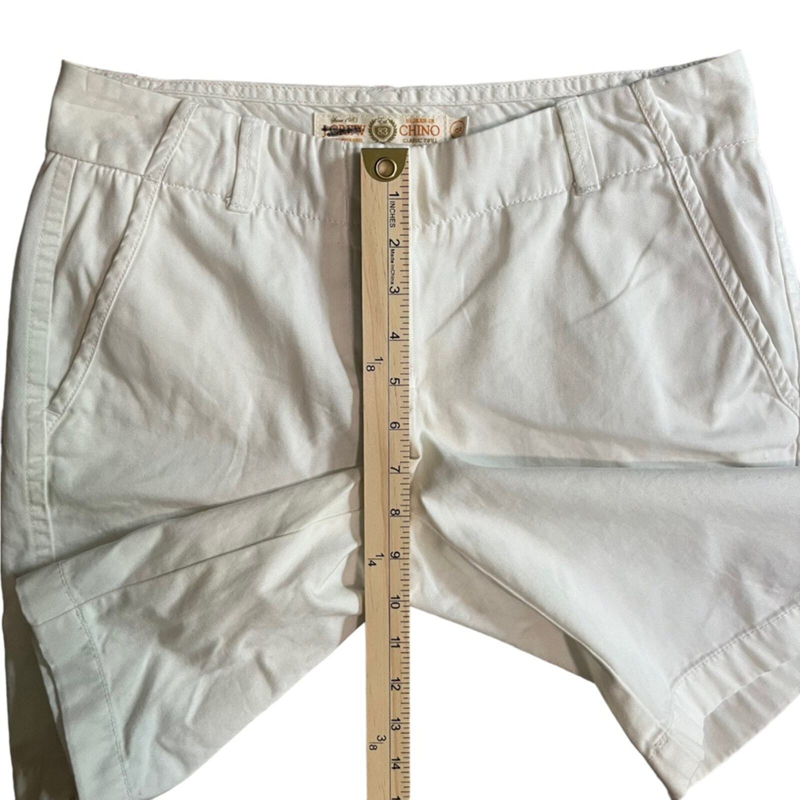 J. Crew Womens Size 2 Weathered Broken In Classic Twill White Chino Shorts NWT