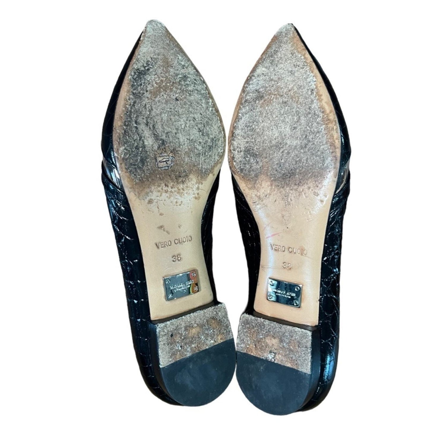 Michael Kors Joey Embossed Leather Bow Flat Size 38
