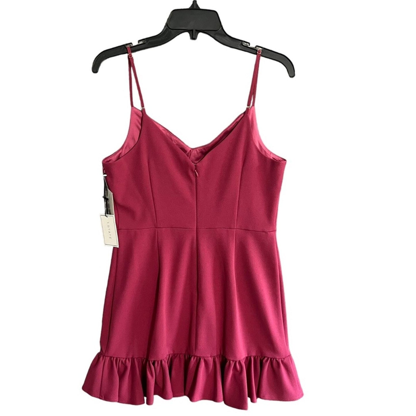 1. State Womens Size 10 Berry Charm Ruffle Hem Mini Slip Dress Adjustable Straps
