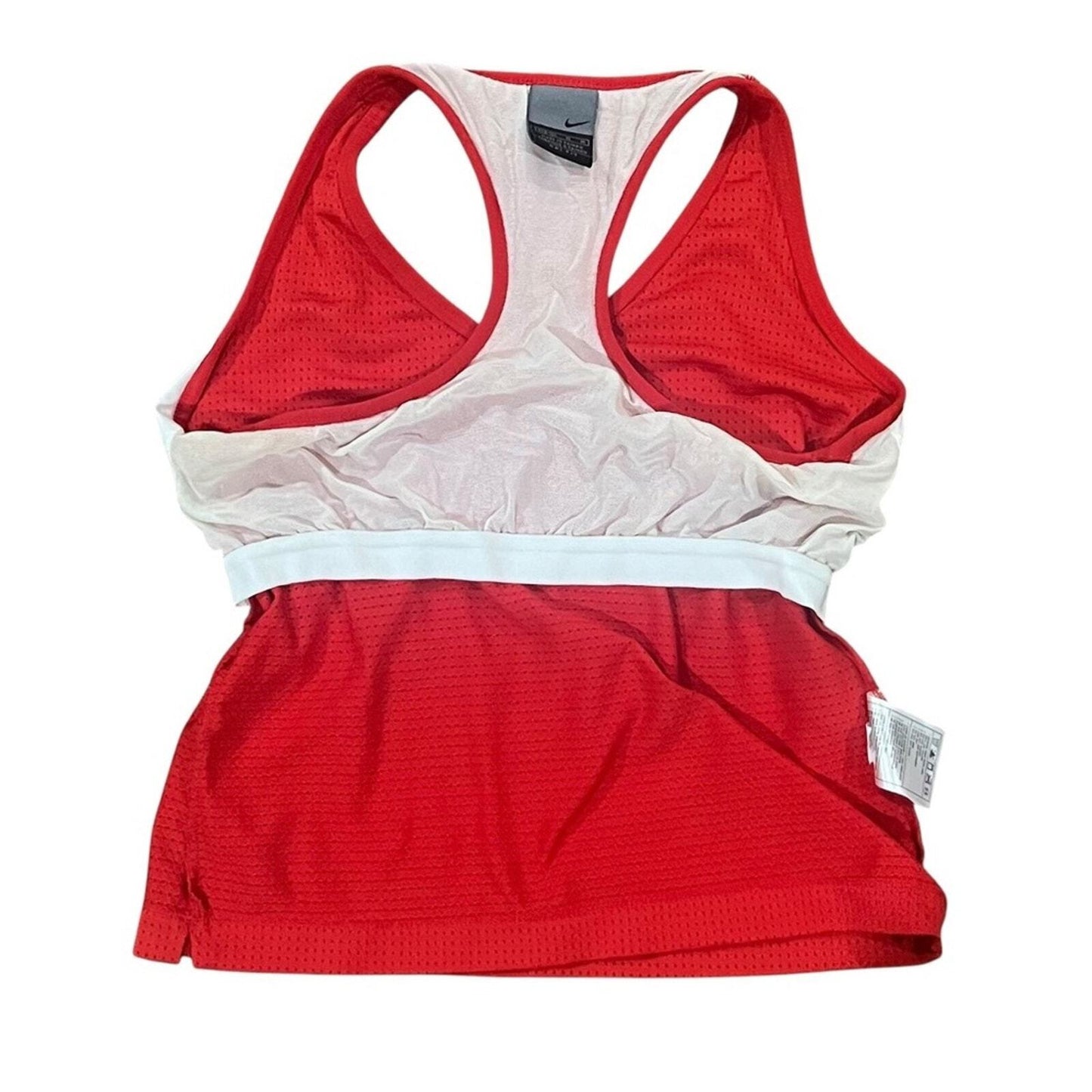 NIKE Womens Size Medium Cropped V Neck Mesh Lined Athletic Sports Workout Top