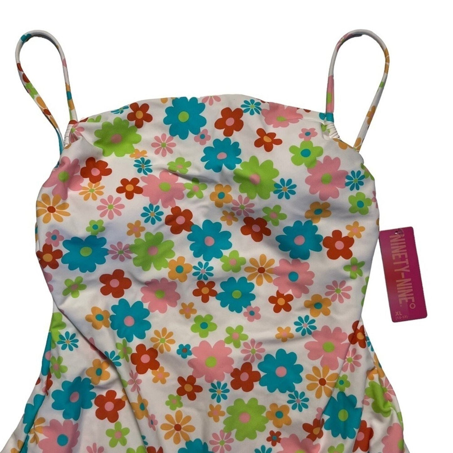 Ninety-Nine Junior's Flora Retro XL (15-17) Plus Size One Piece NWT Swimsuit 