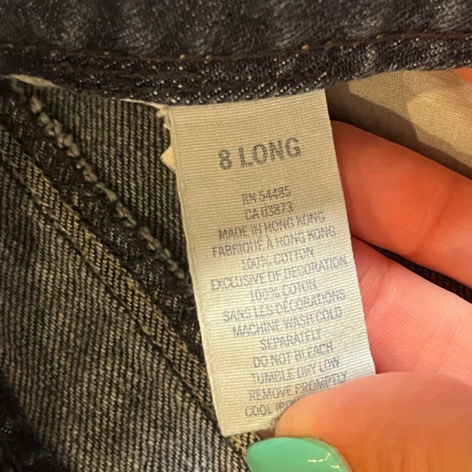American Eagle Womens 77 Straight 8 Long Medium Wash Denim Jeans