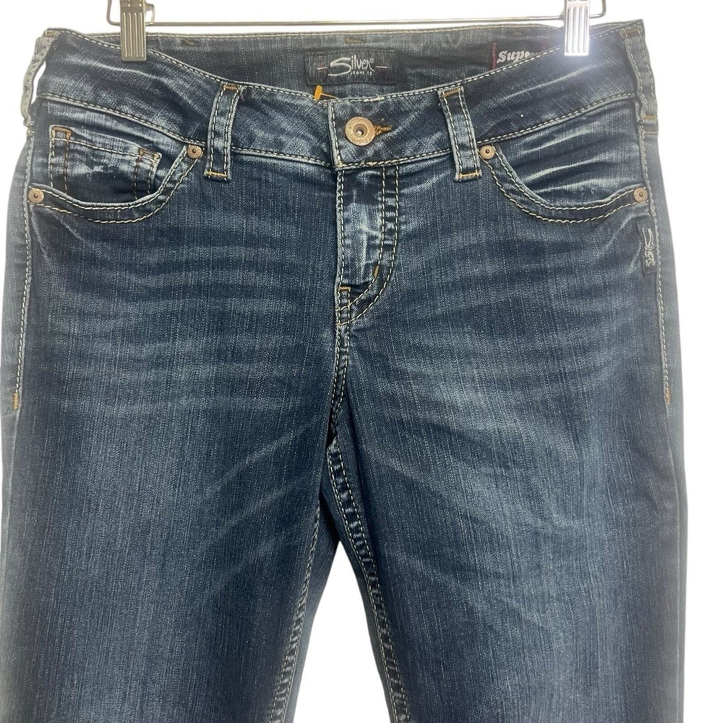 Silver Jeans Co Womens Suki Mid Boot Super Stretch Size 32x31 Medium Wash Jeans