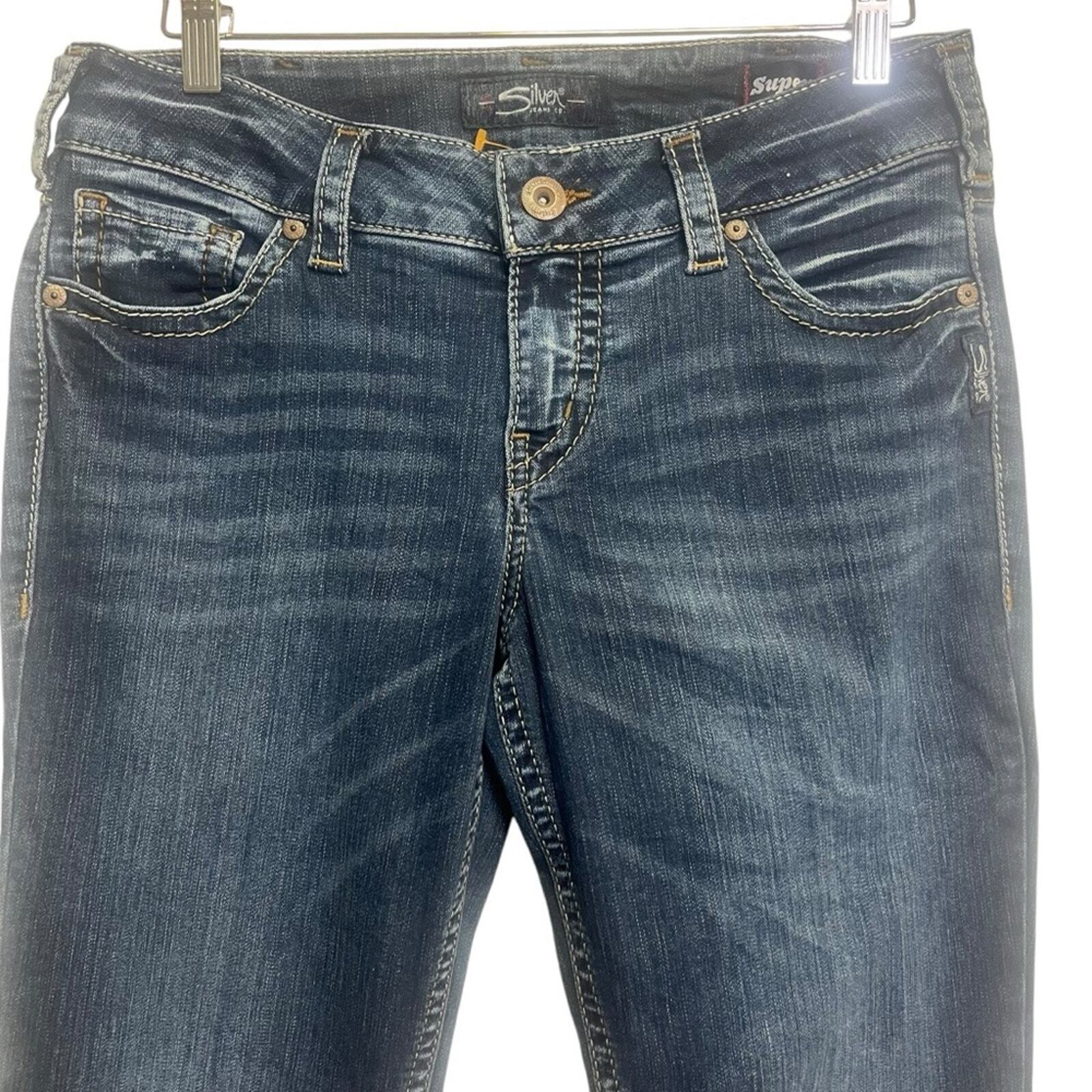 Silver Jeans Co Womens Suki Mid Boot Super Stretch Size 32x31 Medium Wash Jeans