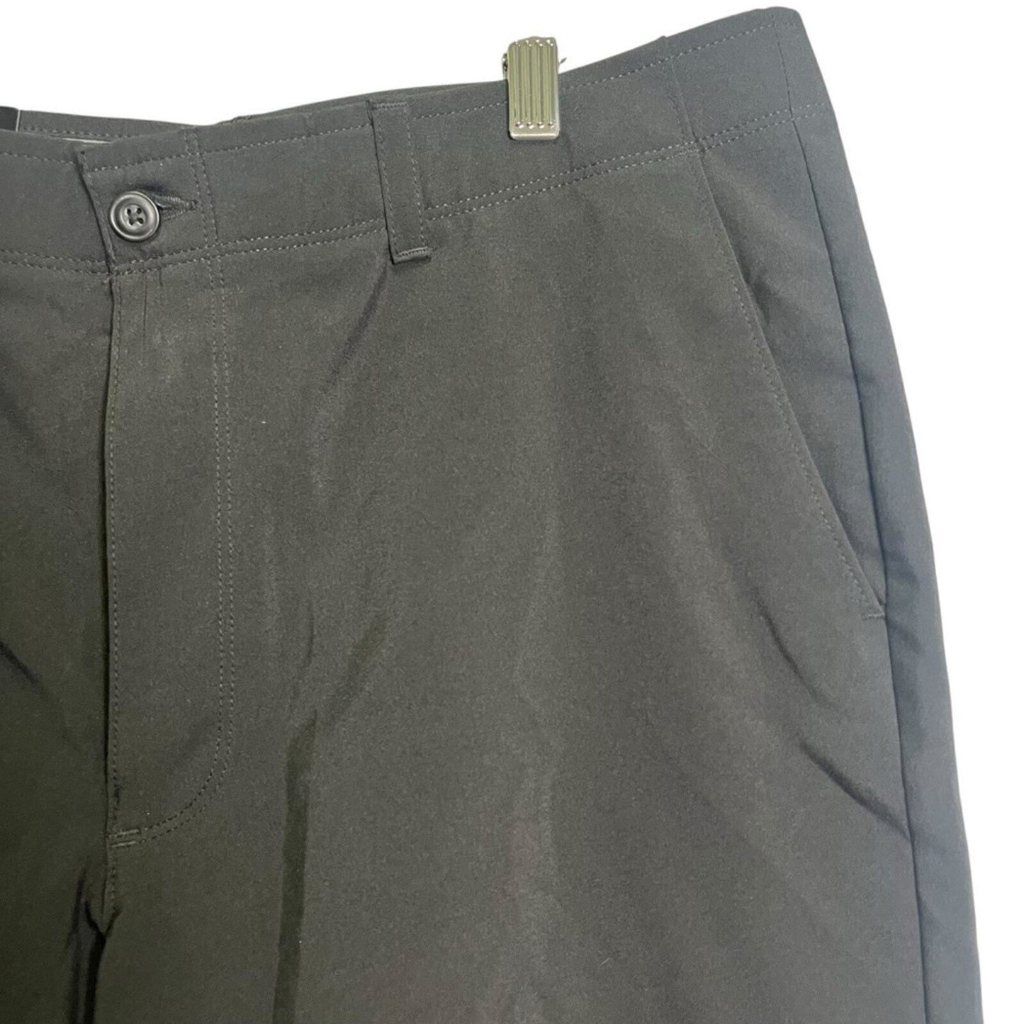 PGA Tour Mens Size 36 Black Active Waistband Stretch Flat Front Golf Shorts NWT