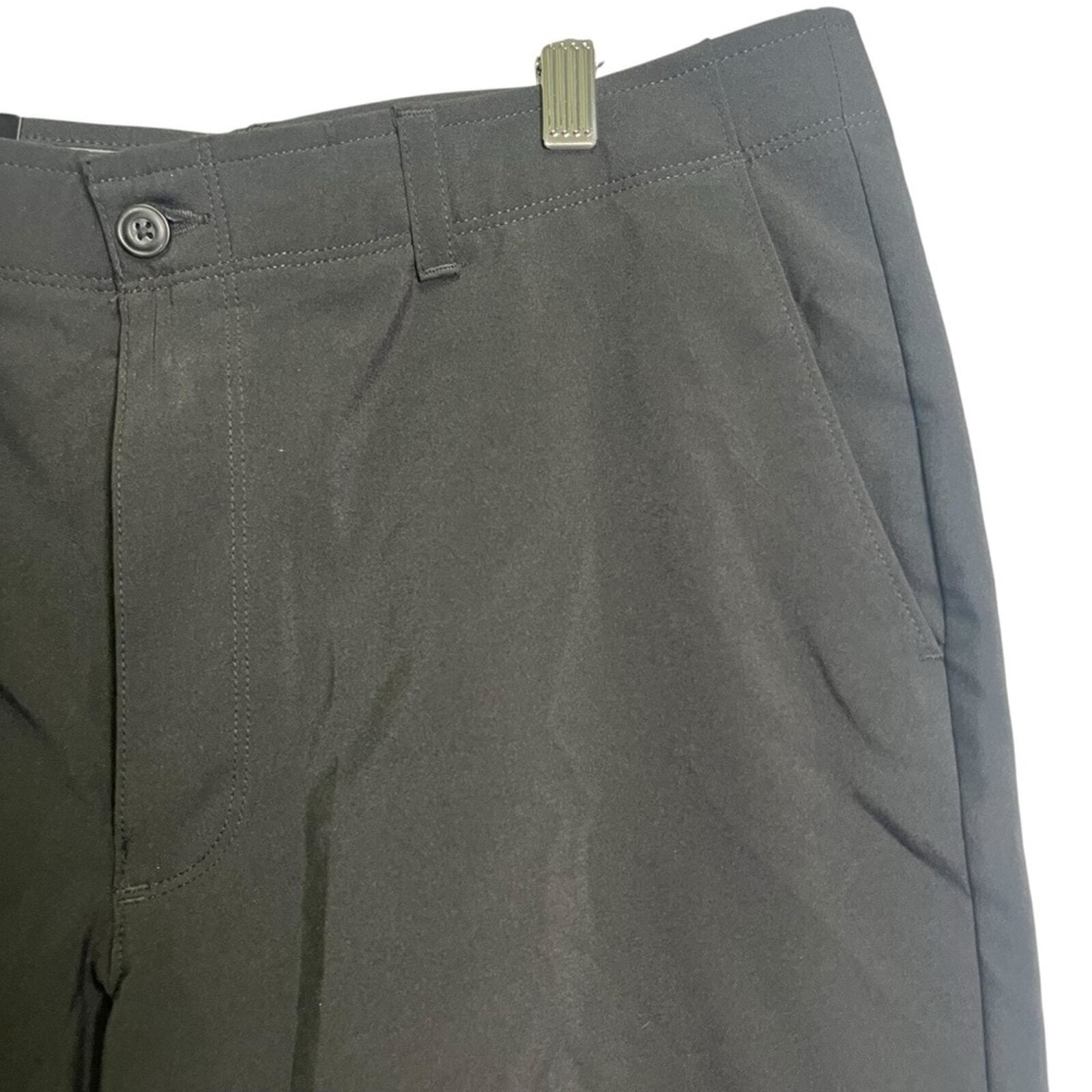 PGA Tour Mens Size 36 Black Active Waistband Stretch Flat Front Golf Shorts NWT
