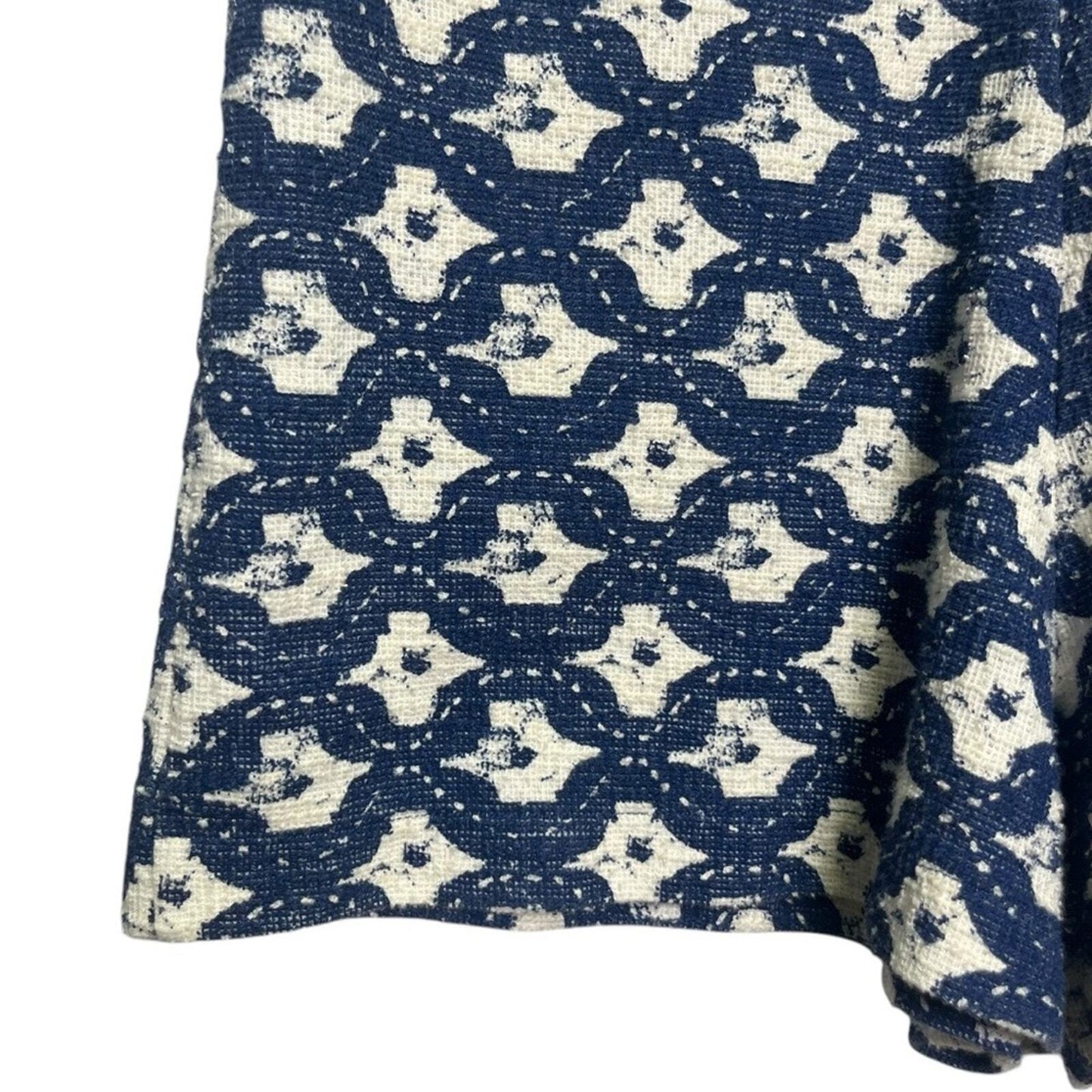 ZARA Trafaluc Size Small 1 Piece Blue White Sleeveless Deep V Neck Romper