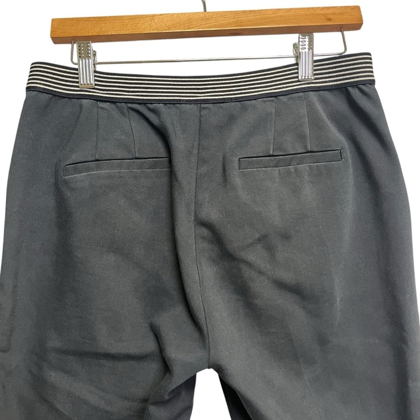 ZARA Womens Size Large Navy Blue Flat Front Ankle Pants Slacks