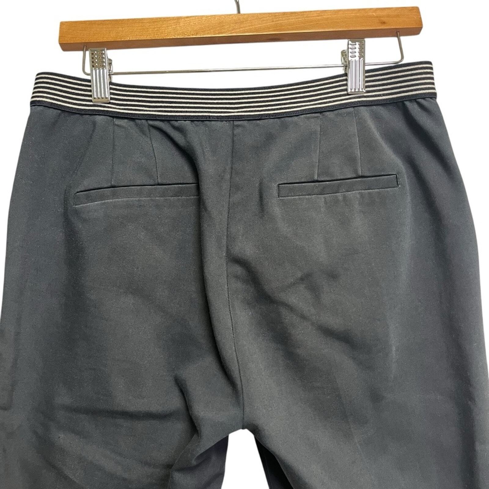 ZARA Womens Size Large Navy Blue Flat Front Ankle Pants Slacks