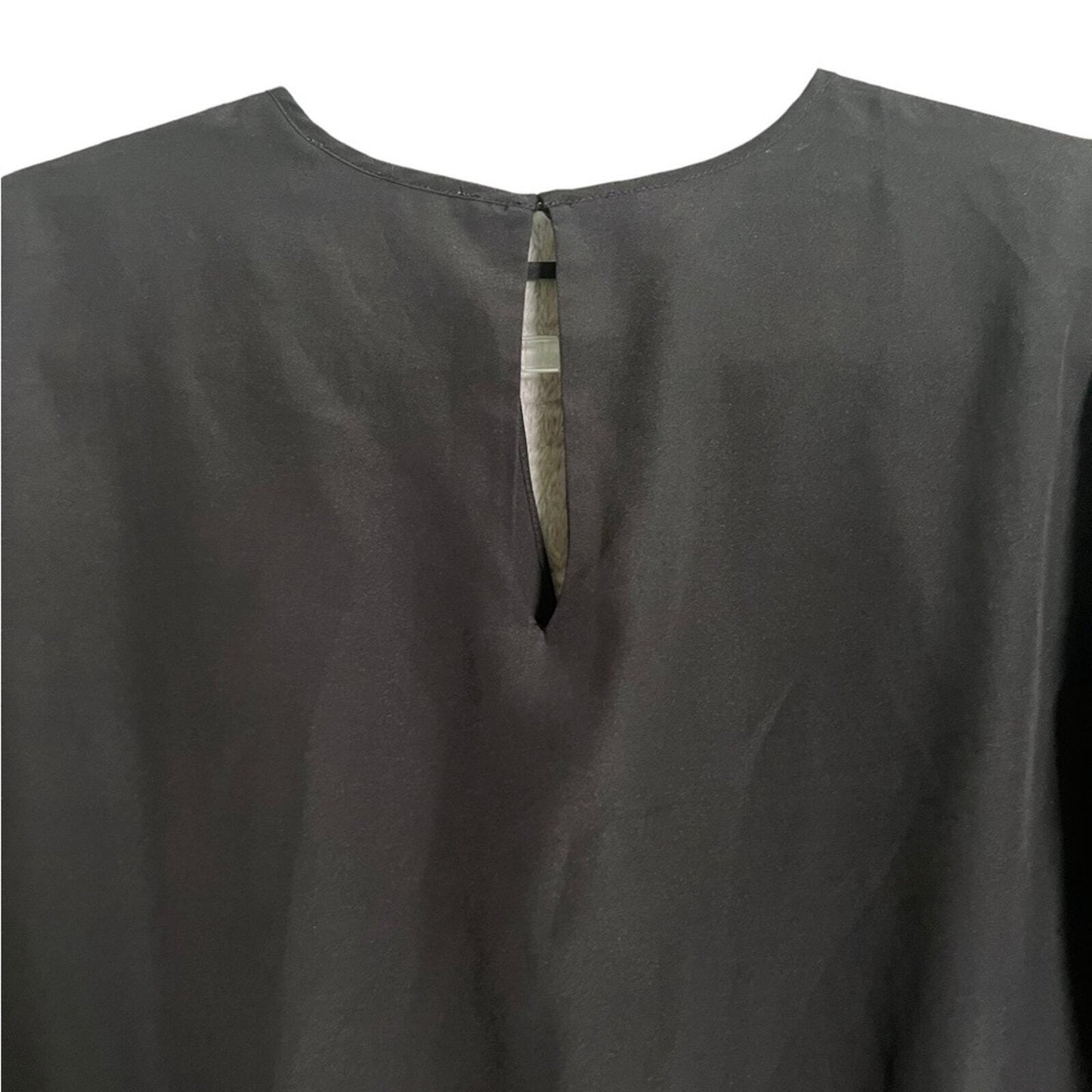 Michael Kors Womens Medium Black Long Sleeve Blouson Crossover Top