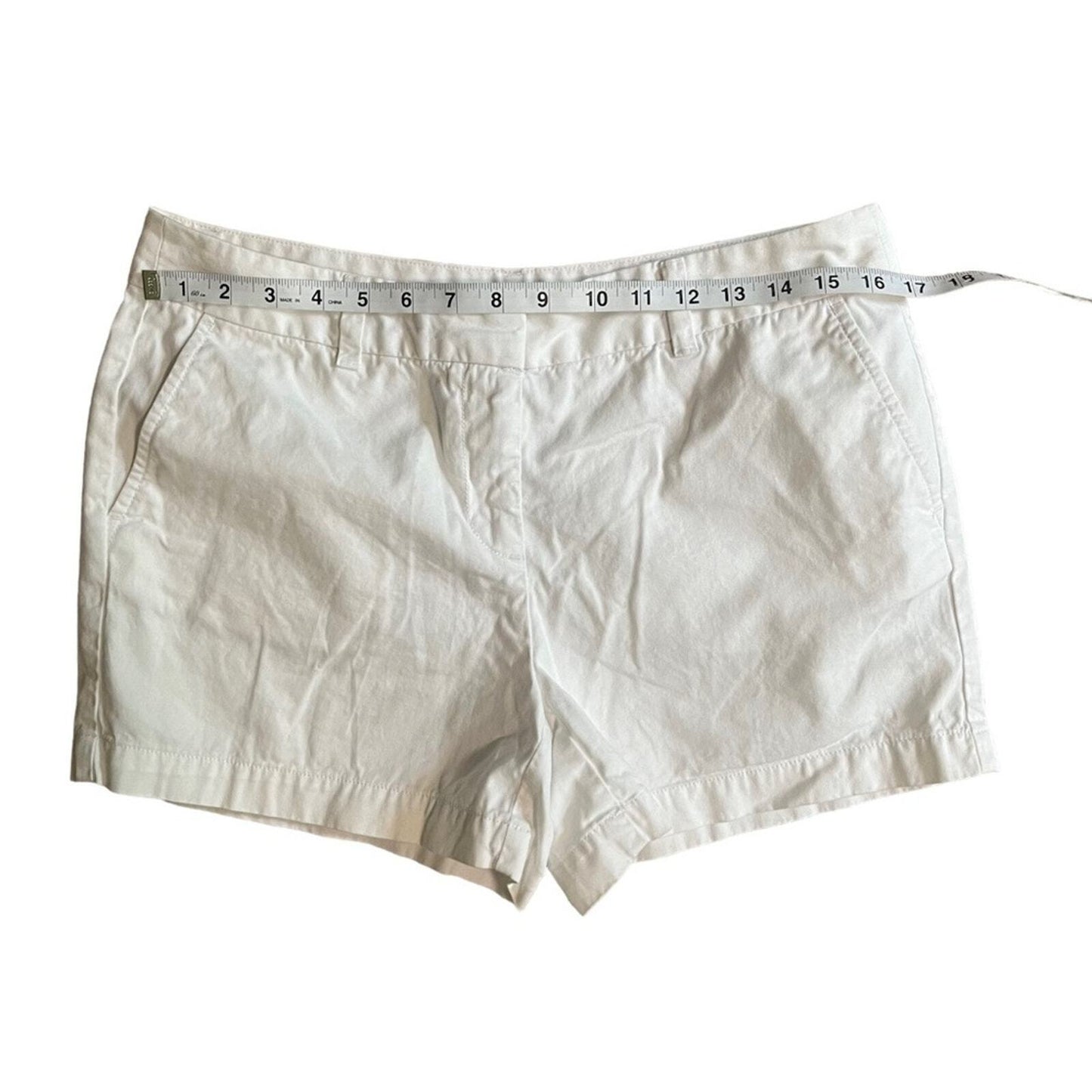 Ann Taylor Loft Womens Size 8 White 4" Flat Front Casual Shorts