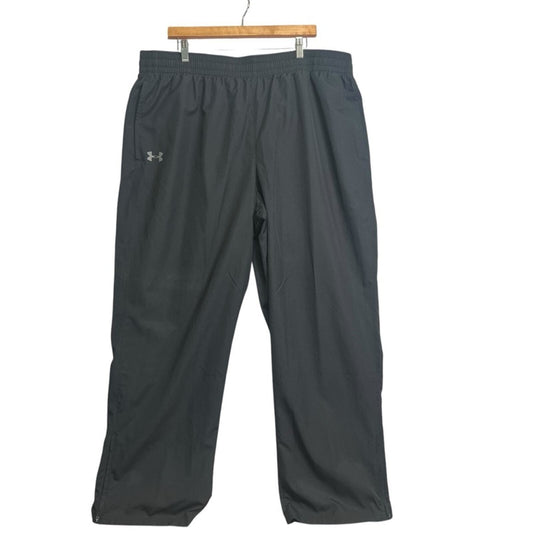 Under Armour Mens Size 3XL Black Ankle Zip Heat Gear Drawstring Warmup Pants