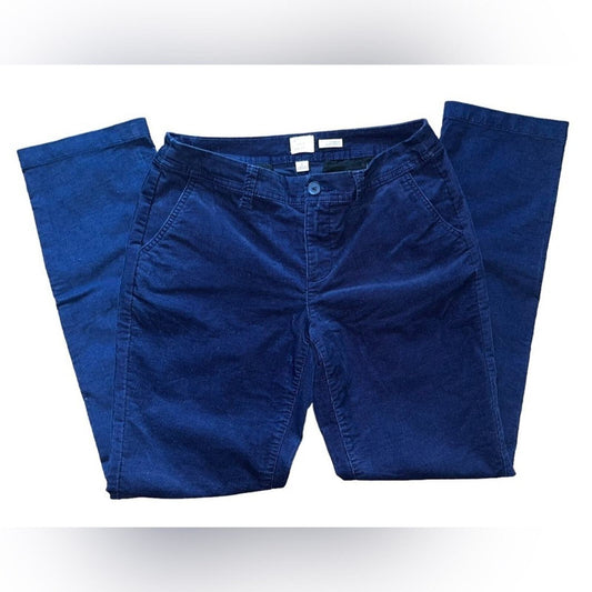 A New Day Womens Size 4 Navy Corduroy Flat Front Stretch Pants 