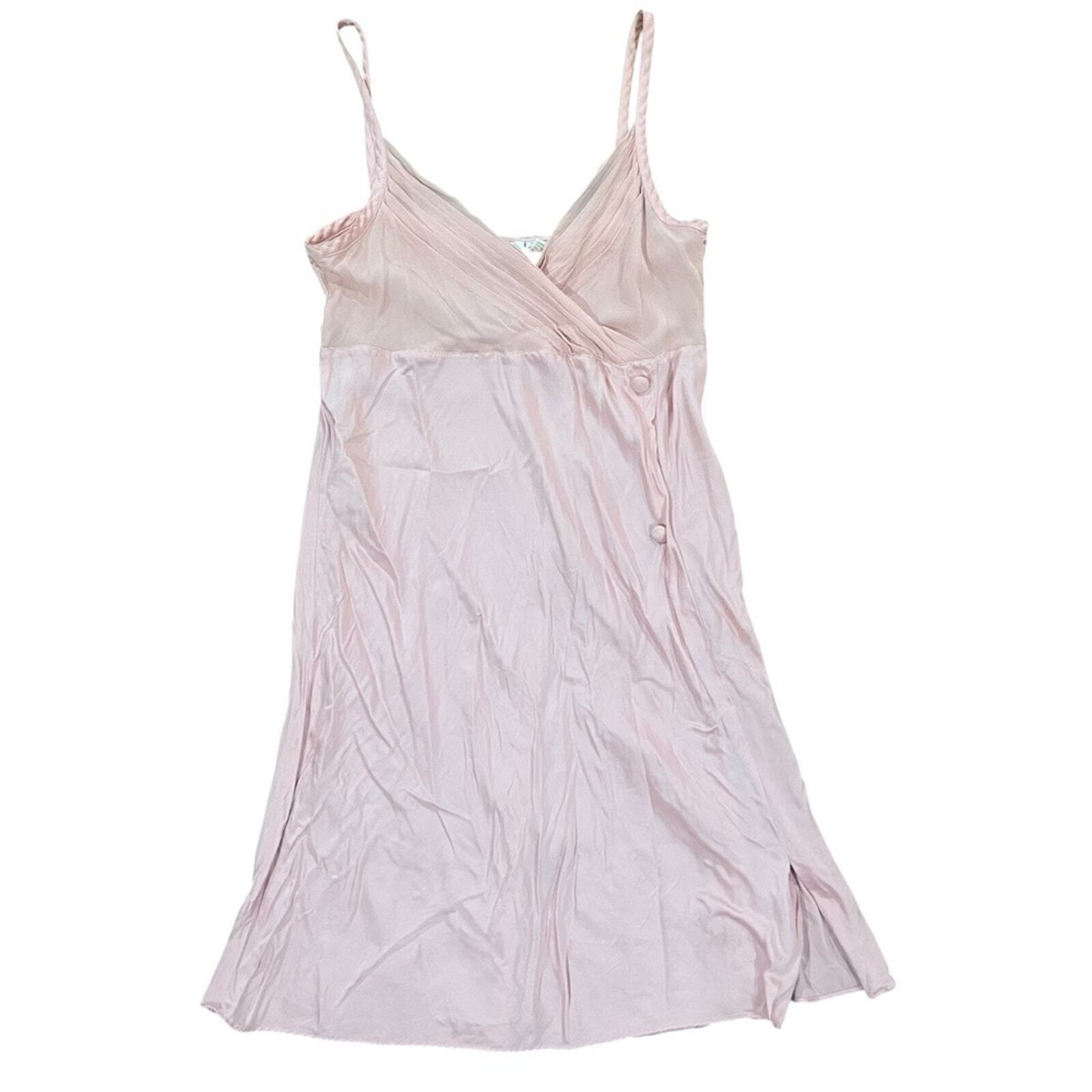 Vintage Victoria's Secret Womens Size M Blush Pink 100% Pure Silk Night Gown