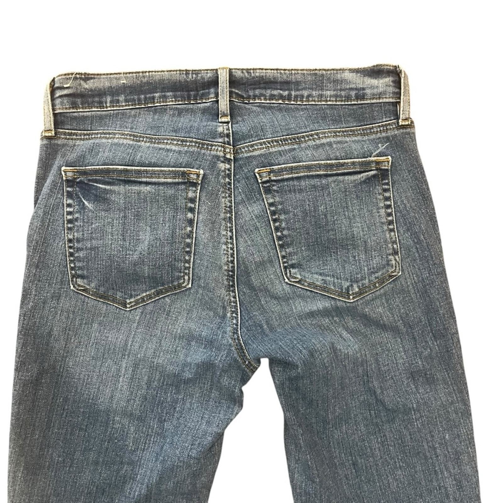 Loft Womens Size 4 Modern Boot Medium Wash Frayed Ankle Medium Wash Denim Jeans
