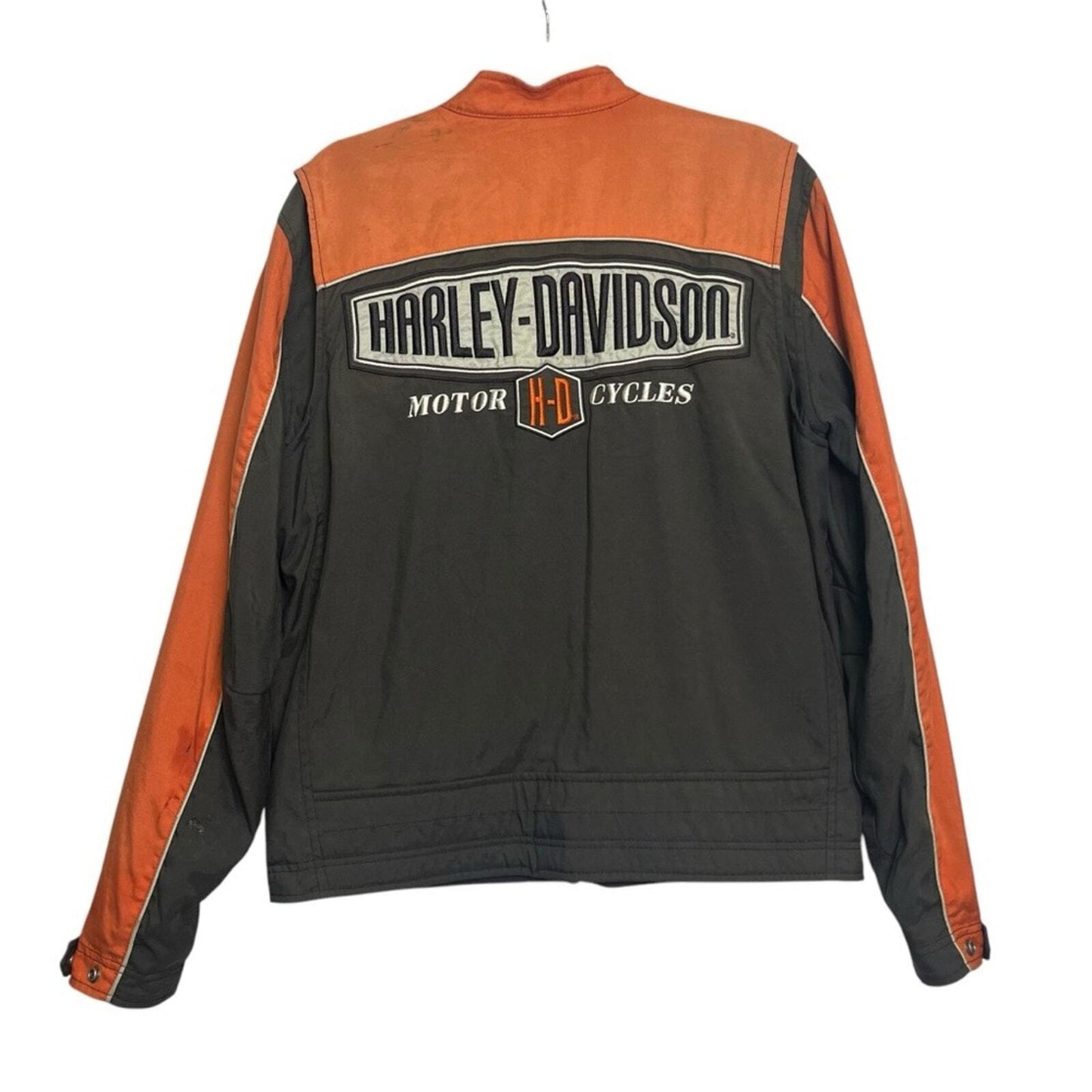 Harley Davidson 2008 Size Medium Orange Black Long Sleeve Lightweight Jacket