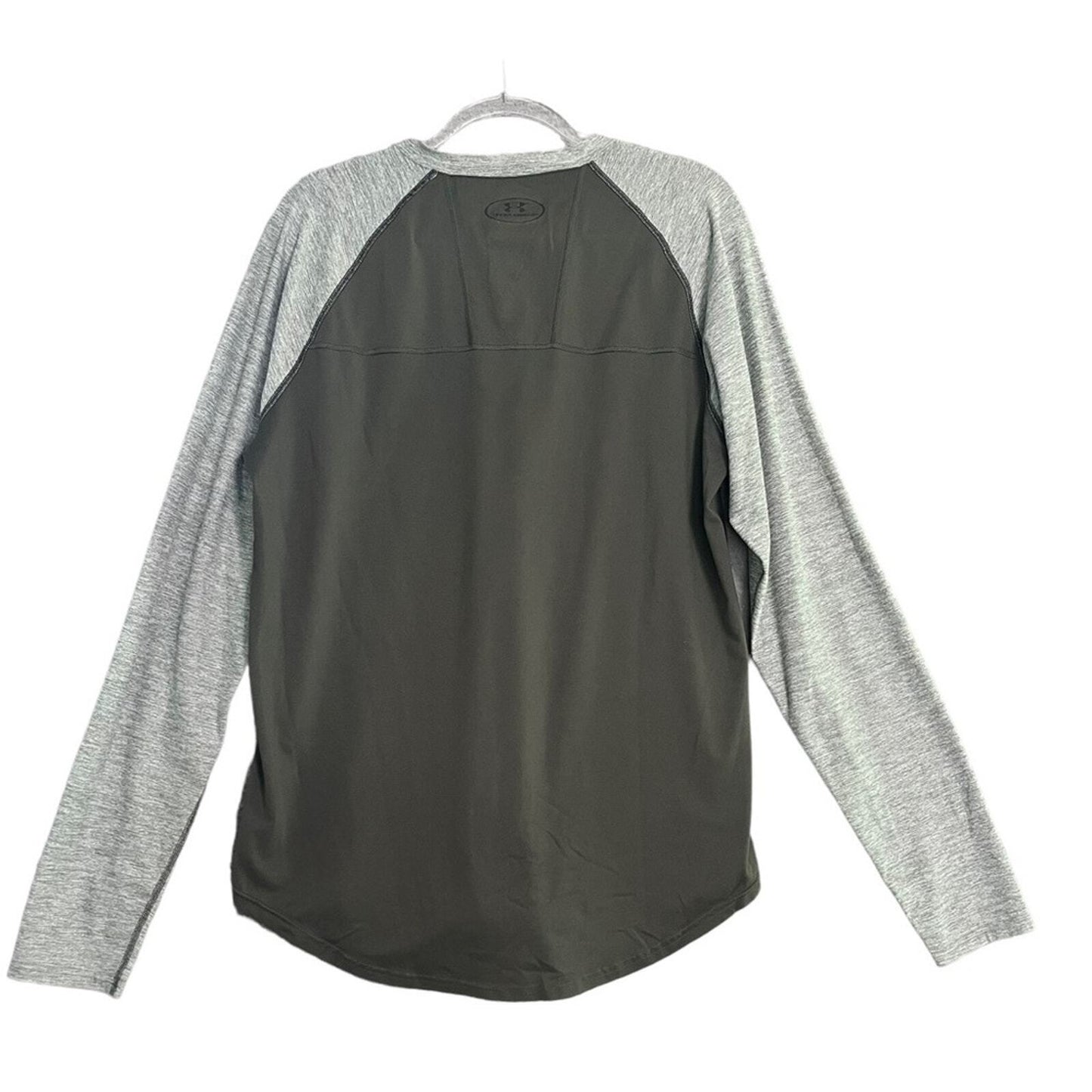 Under Armour Mens XL Green Heathered Gray Long Sleeve Raglan Shirt