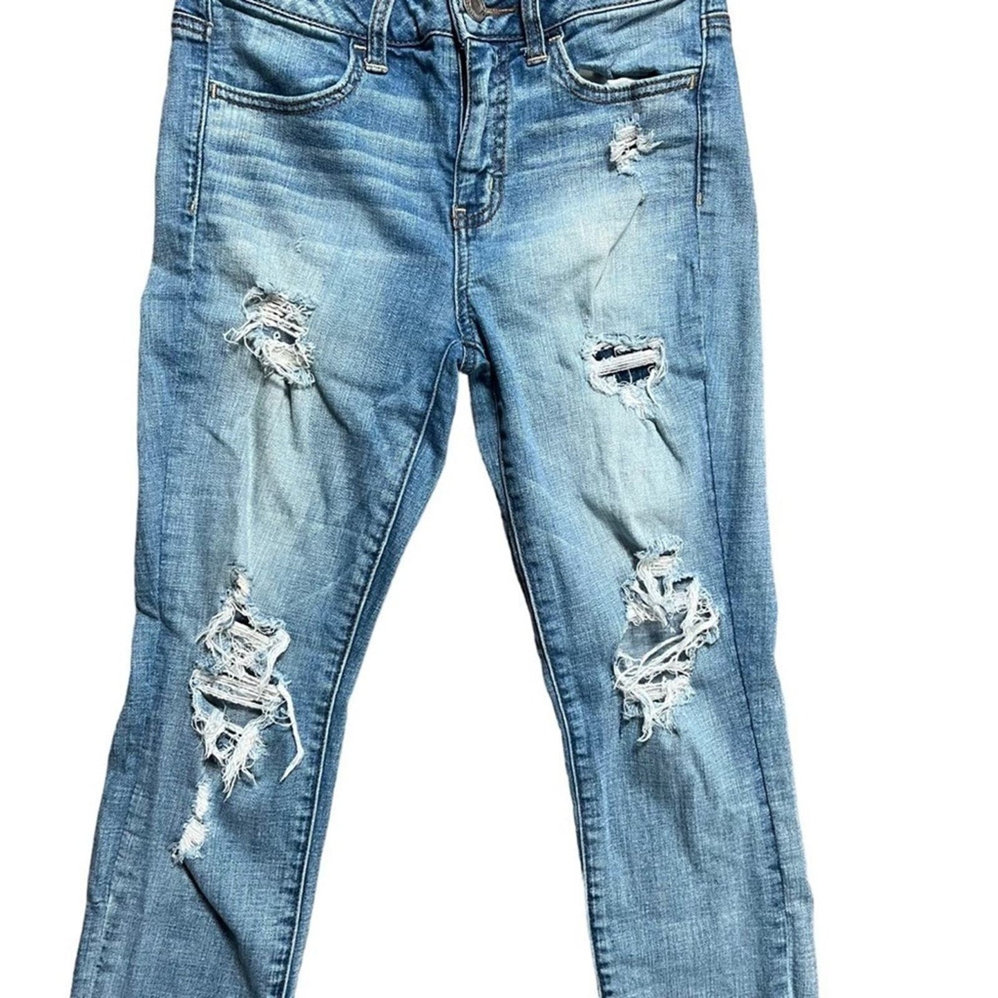 American Eagle Womens Size 4 Hi Rise Distressed Jegging Crop 