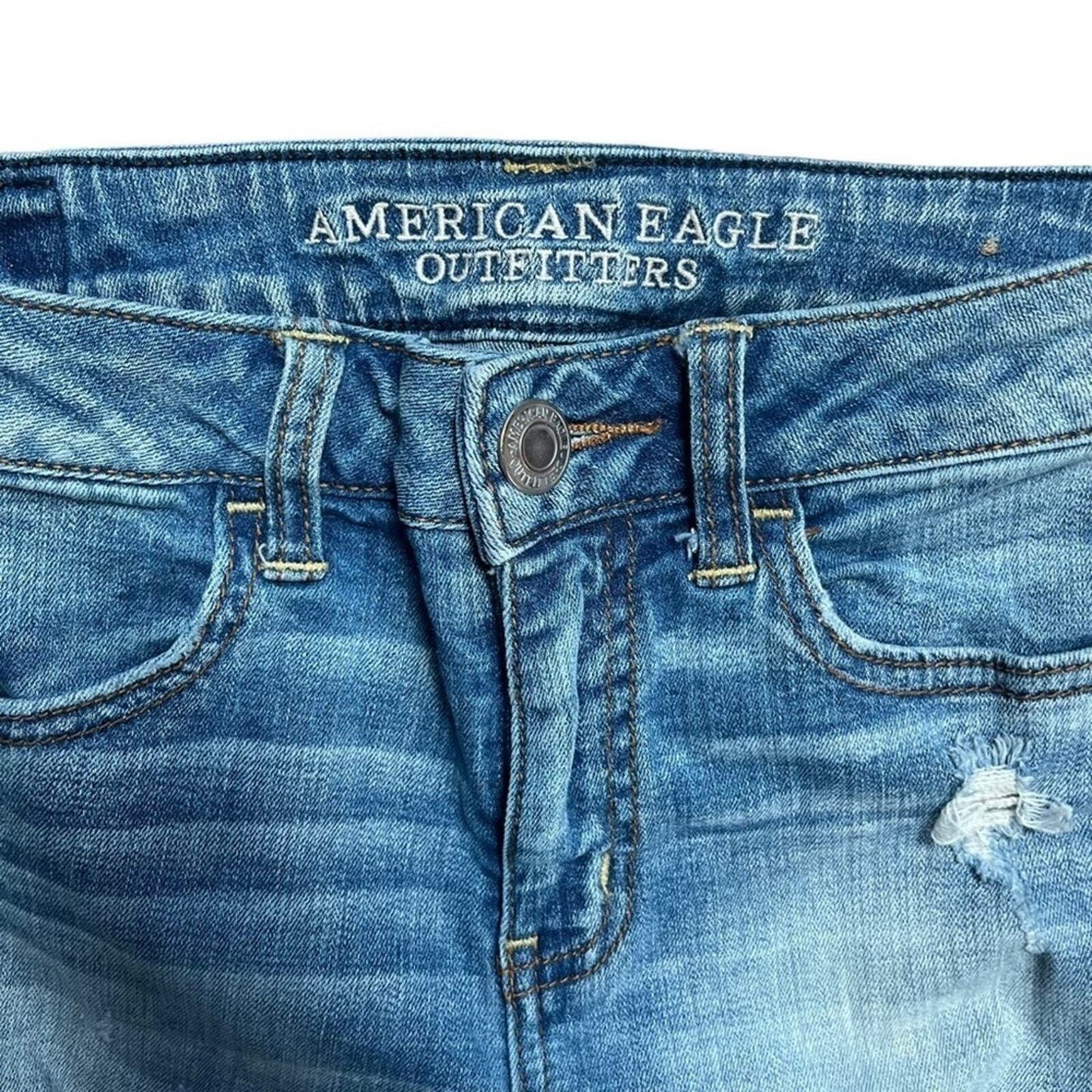 American Eagle Womens Size 4 Hi Rise Distressed Jegging Crop 