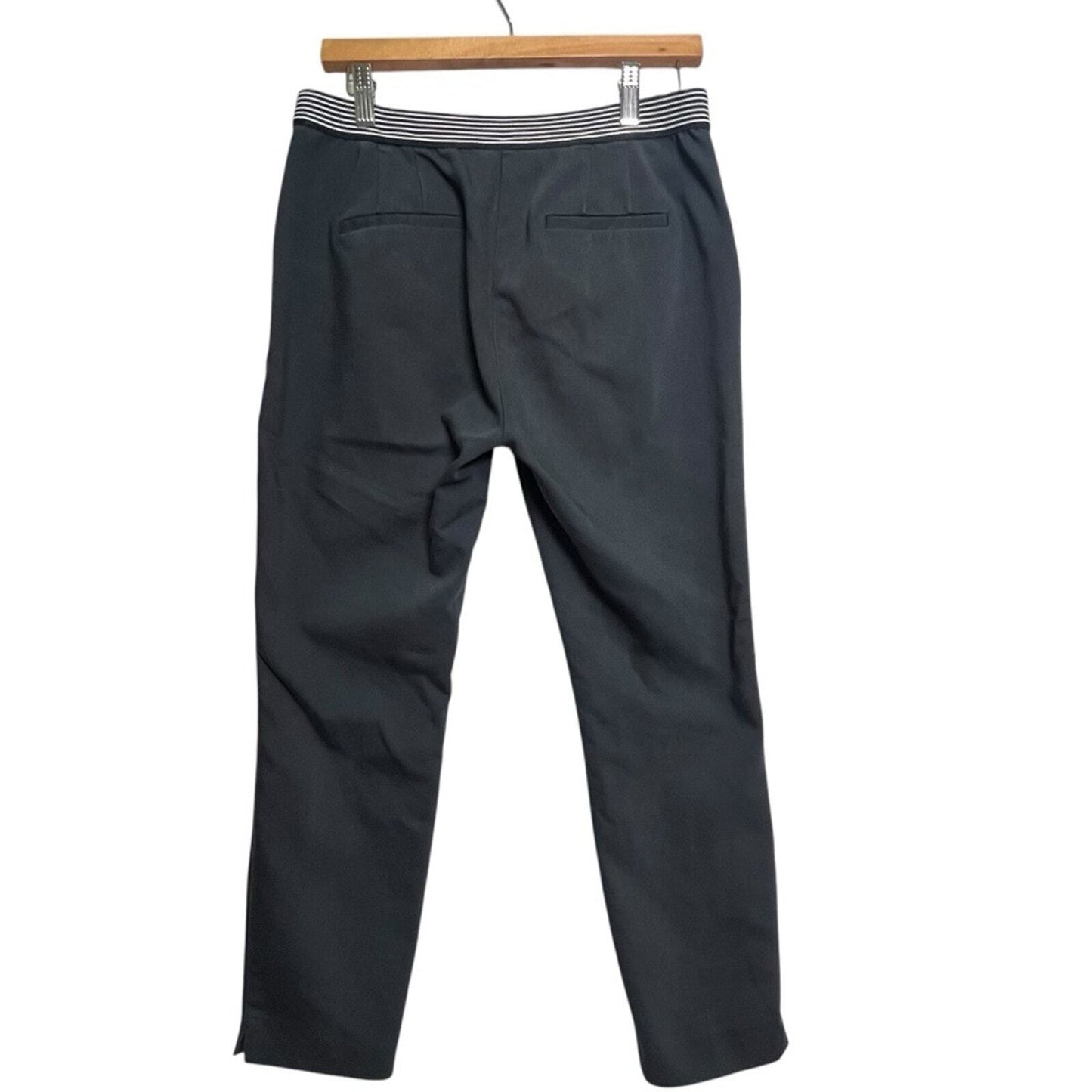 ZARA Womens Size Large Navy Blue Flat Front Ankle Pants Slacks