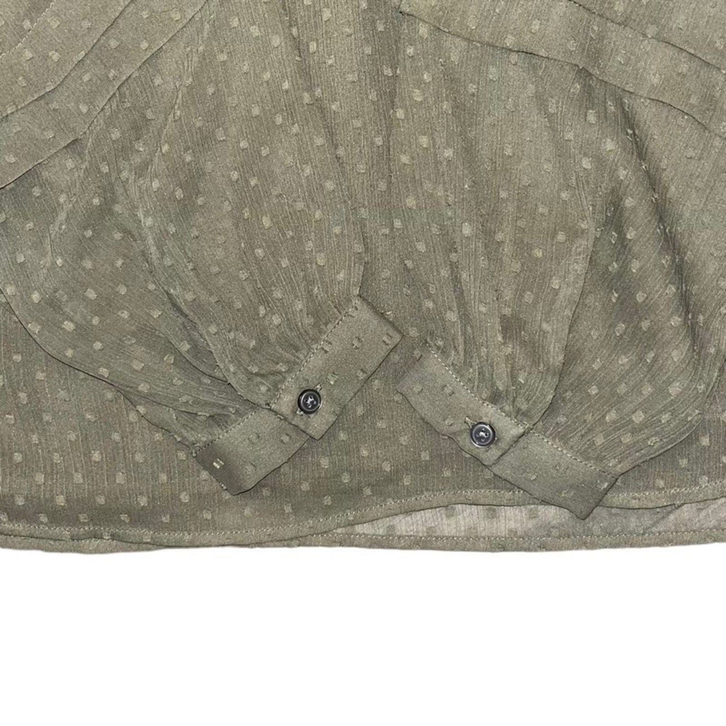 LOFT Womens Size Small Olive Green Semi Sheer Lined Blouse