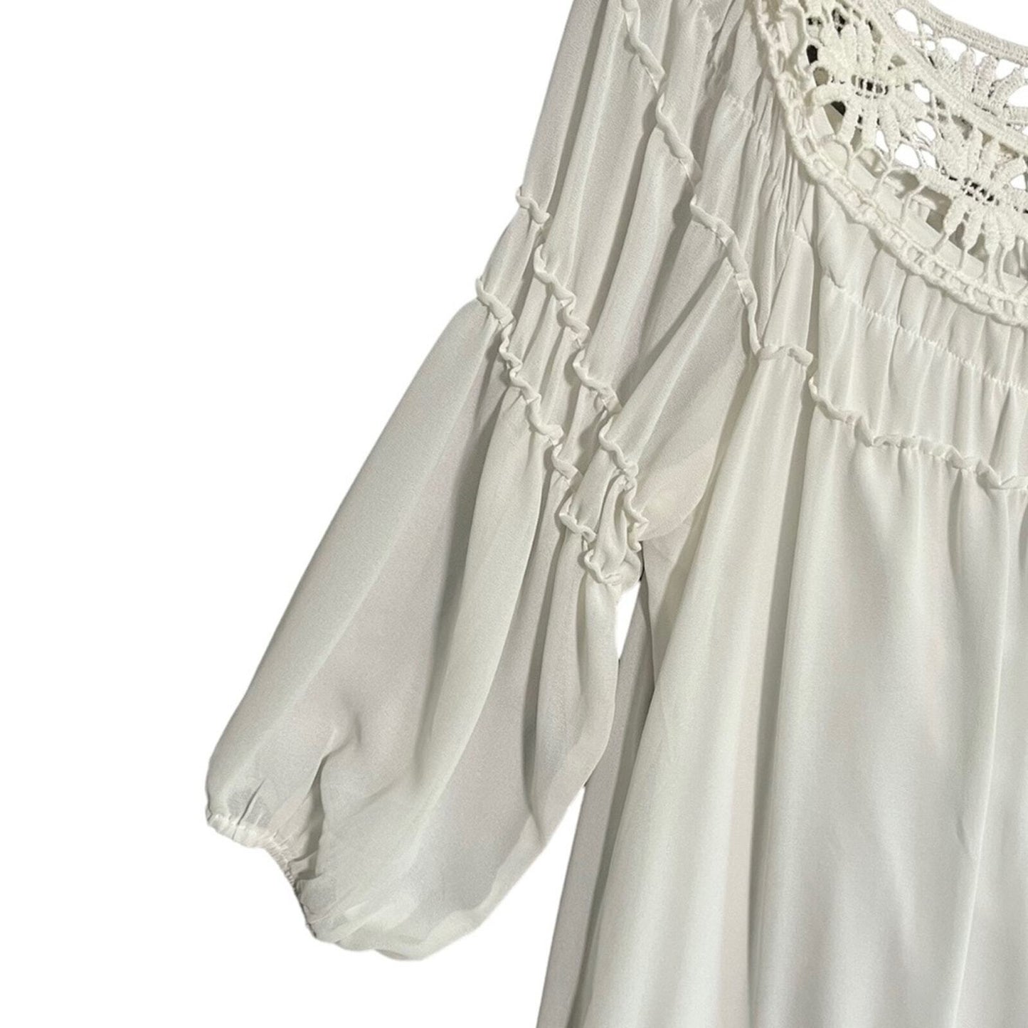 HeartSoul Womens Medium White Mini 3/4 Length Sleeve Dress NWT