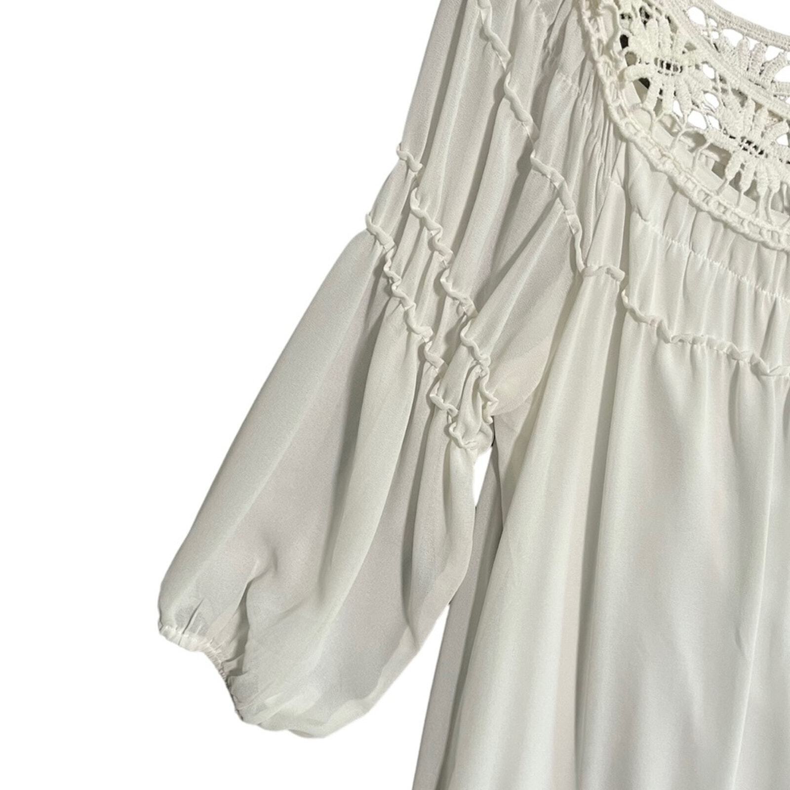 HeartSoul Womens Medium White Mini 3/4 Length Sleeve Dress NWT