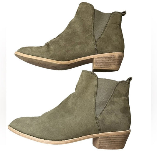 Dorothy Perkins Womens Size 6 Green Suede Ankle Boots 