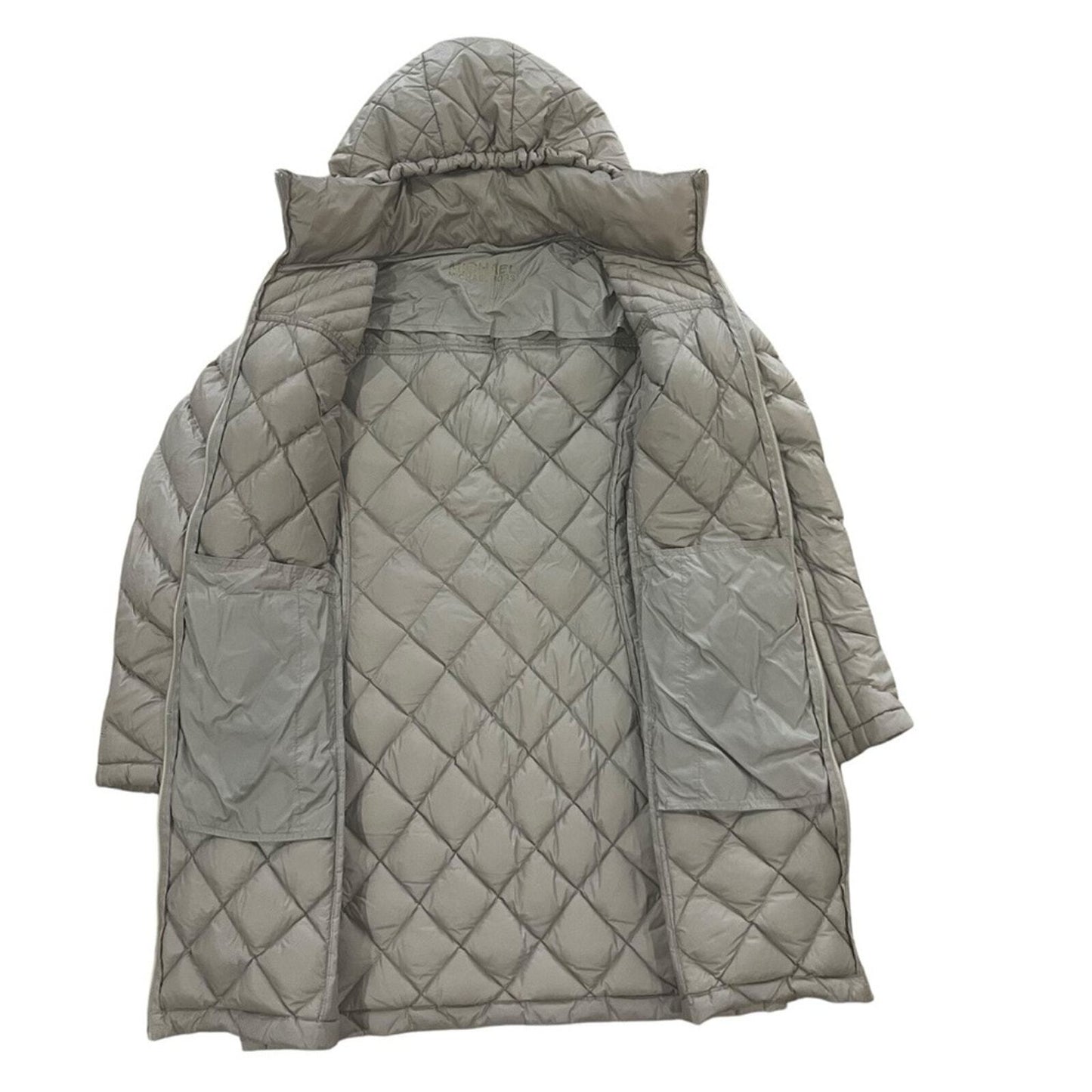 Michael Kors Women Tan Medium Lightweight Diamond Quilted Hooded Down Fill Coat
