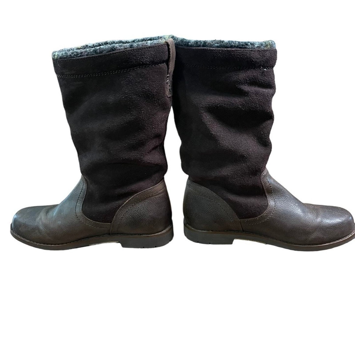 OluKai Womens 7.5 Tall Suede Insulated Brown Winter Boots 