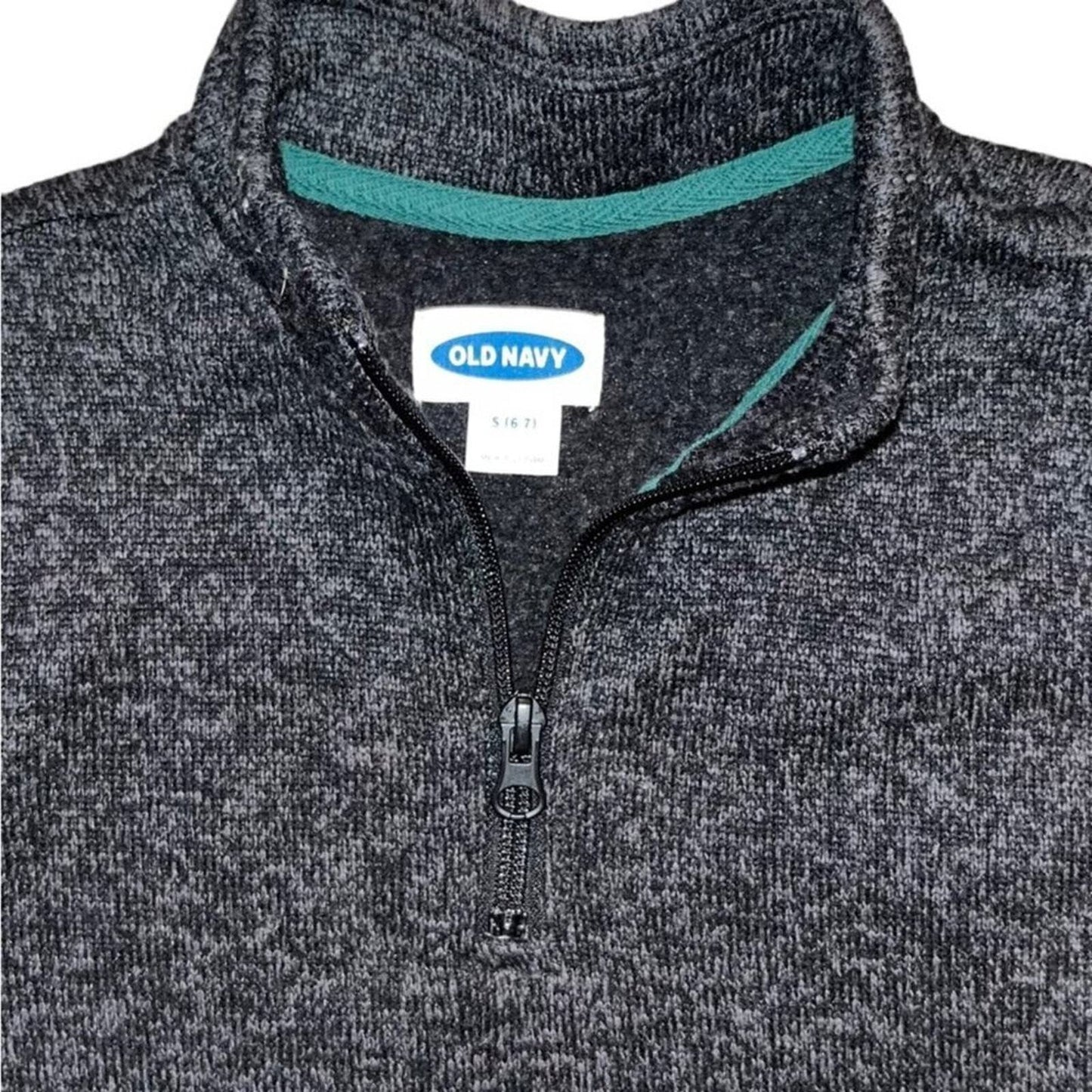 Old Navy Black 3/4 zipper sweater pullover Size 6/7