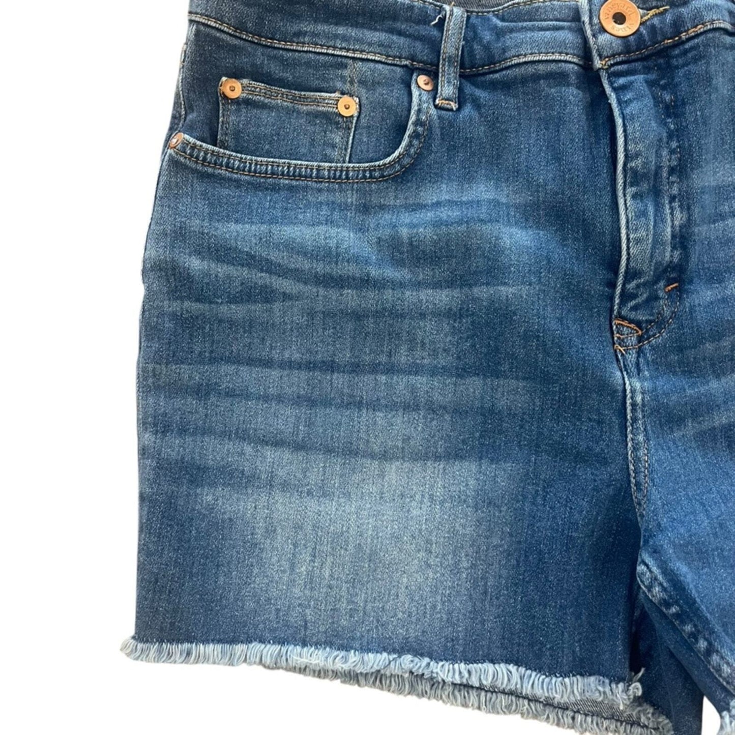 Vineyard Vines Womens Denim Shorts Size 31 Raw Edge Hem Medium Wash Simple