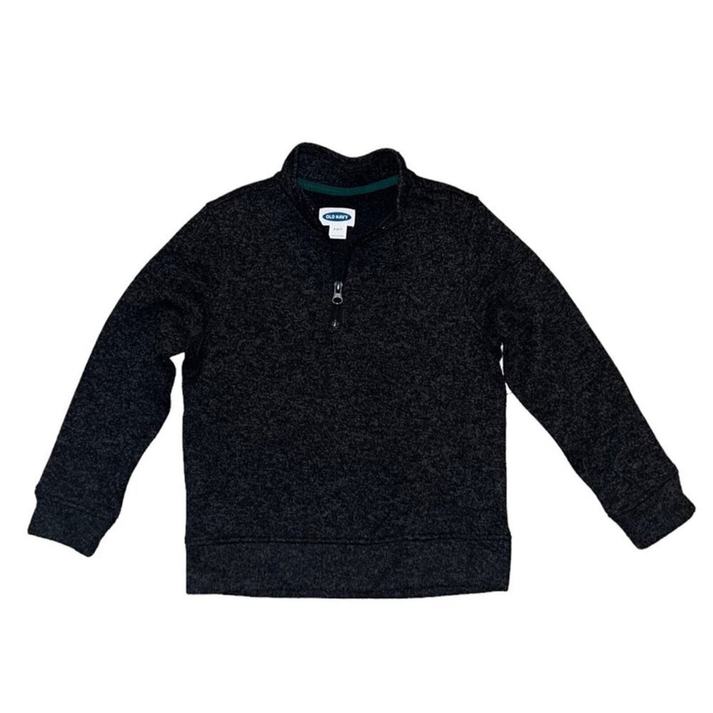 Old Navy Black 3/4 zipper sweater pullover Size 6/7