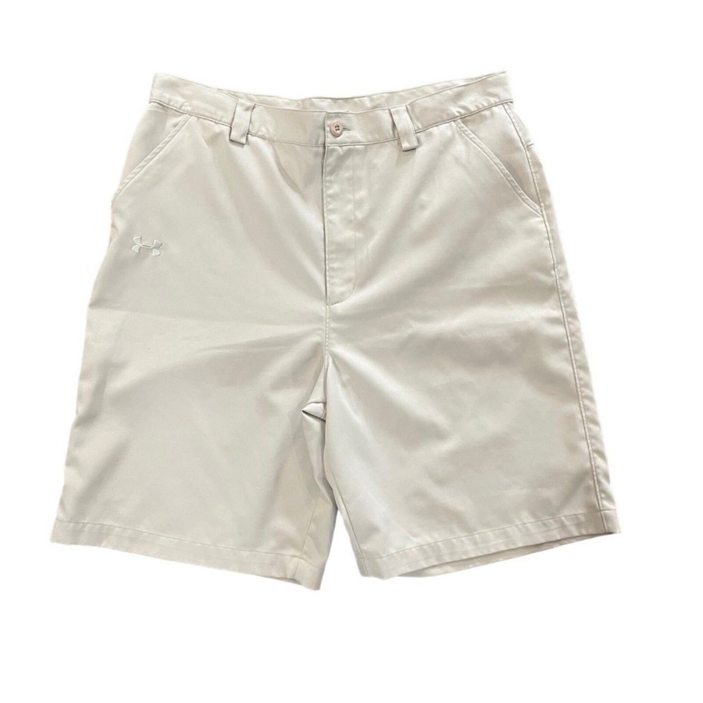 Under Armour Men's Khaki Flat Front Casual Shorts 36R