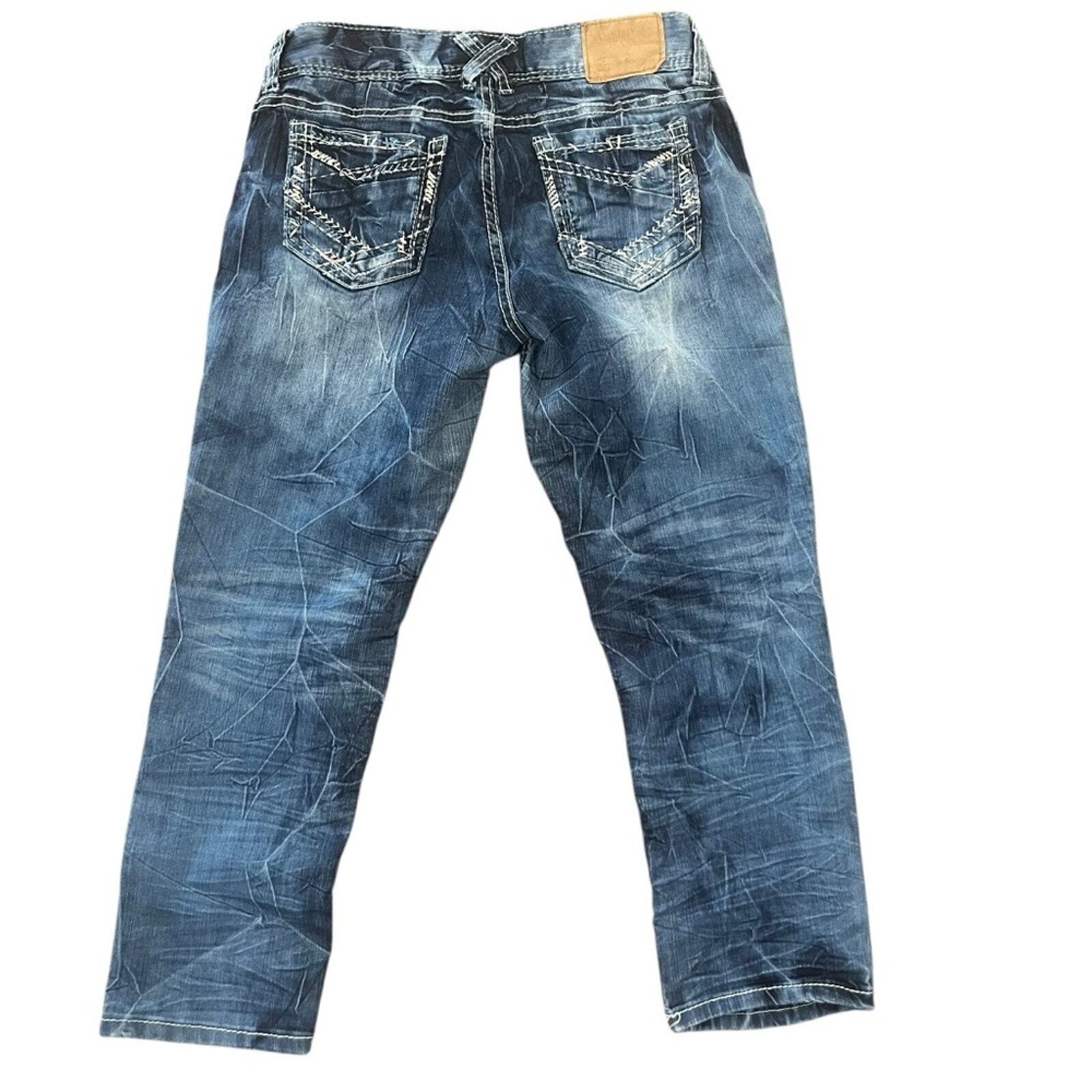 Amethyst Womens 9 Acid Wash Medium Wash Denim Capri Jeans