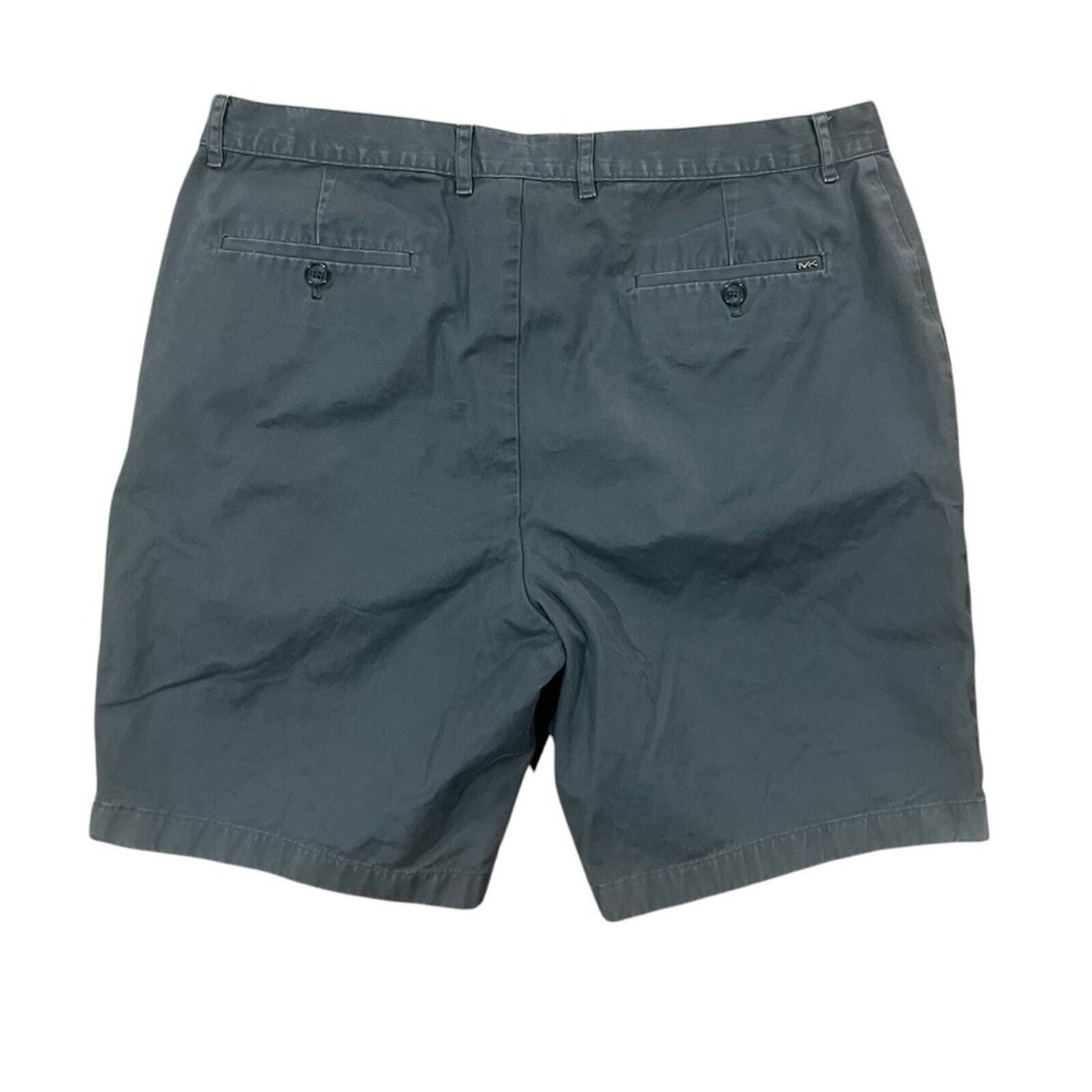 Michael Kors Mens 36 Blue Gray Flat Front 4 Pocket Chino Shorts