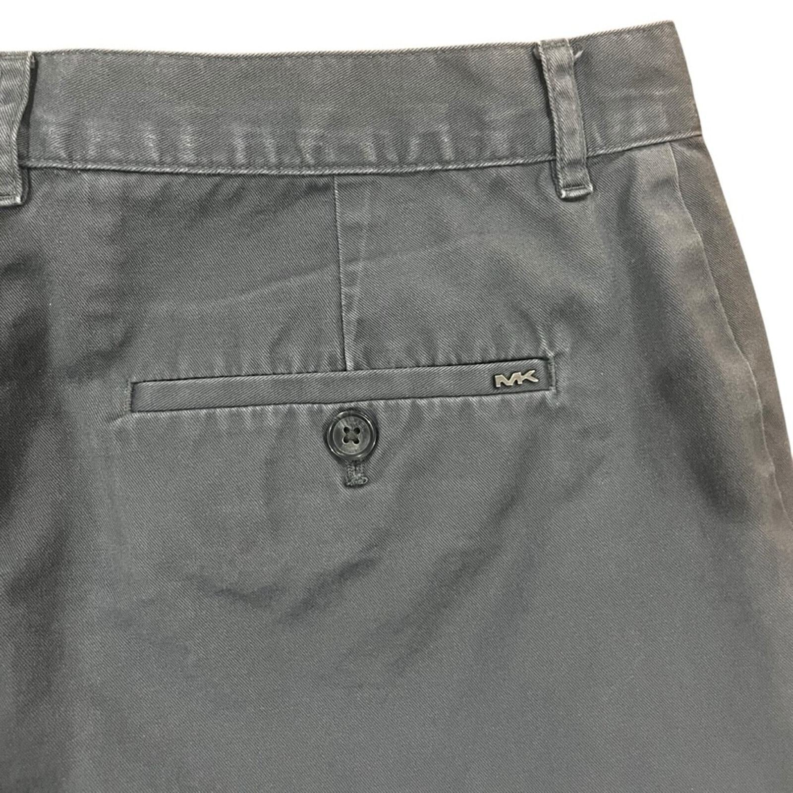 Michael Kors Mens 36 Blue Gray Flat Front 4 Pocket Chino Shorts