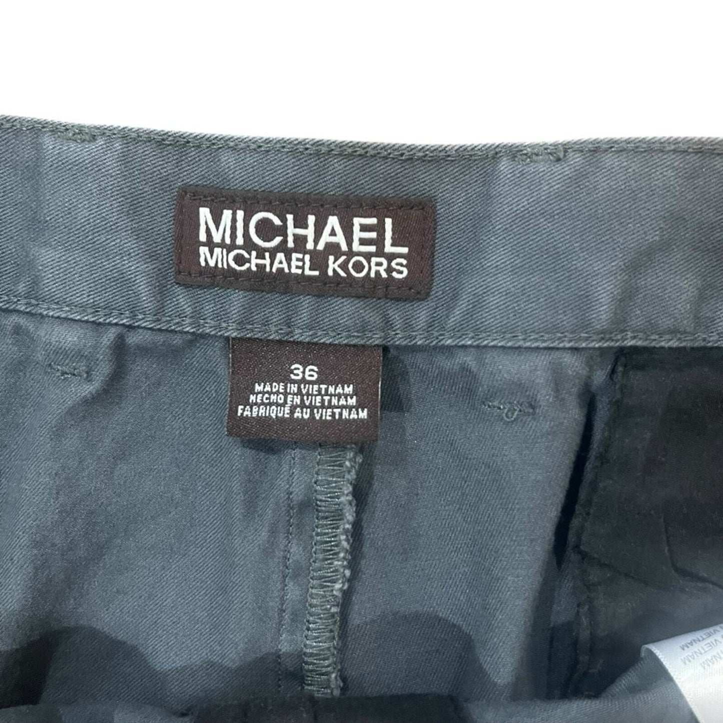 Michael Kors Mens 36 Blue Gray Flat Front 4 Pocket Chino Shorts